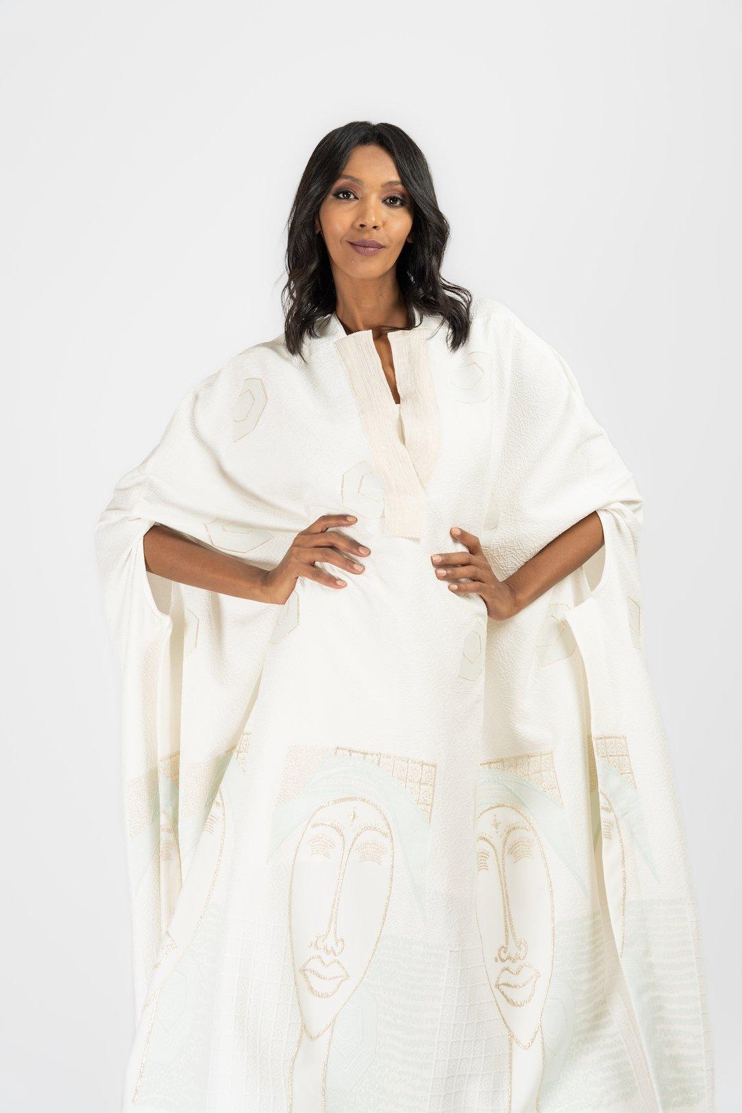 Anthropologie Evanescent Kaftan, White, A515_049, large image number 1