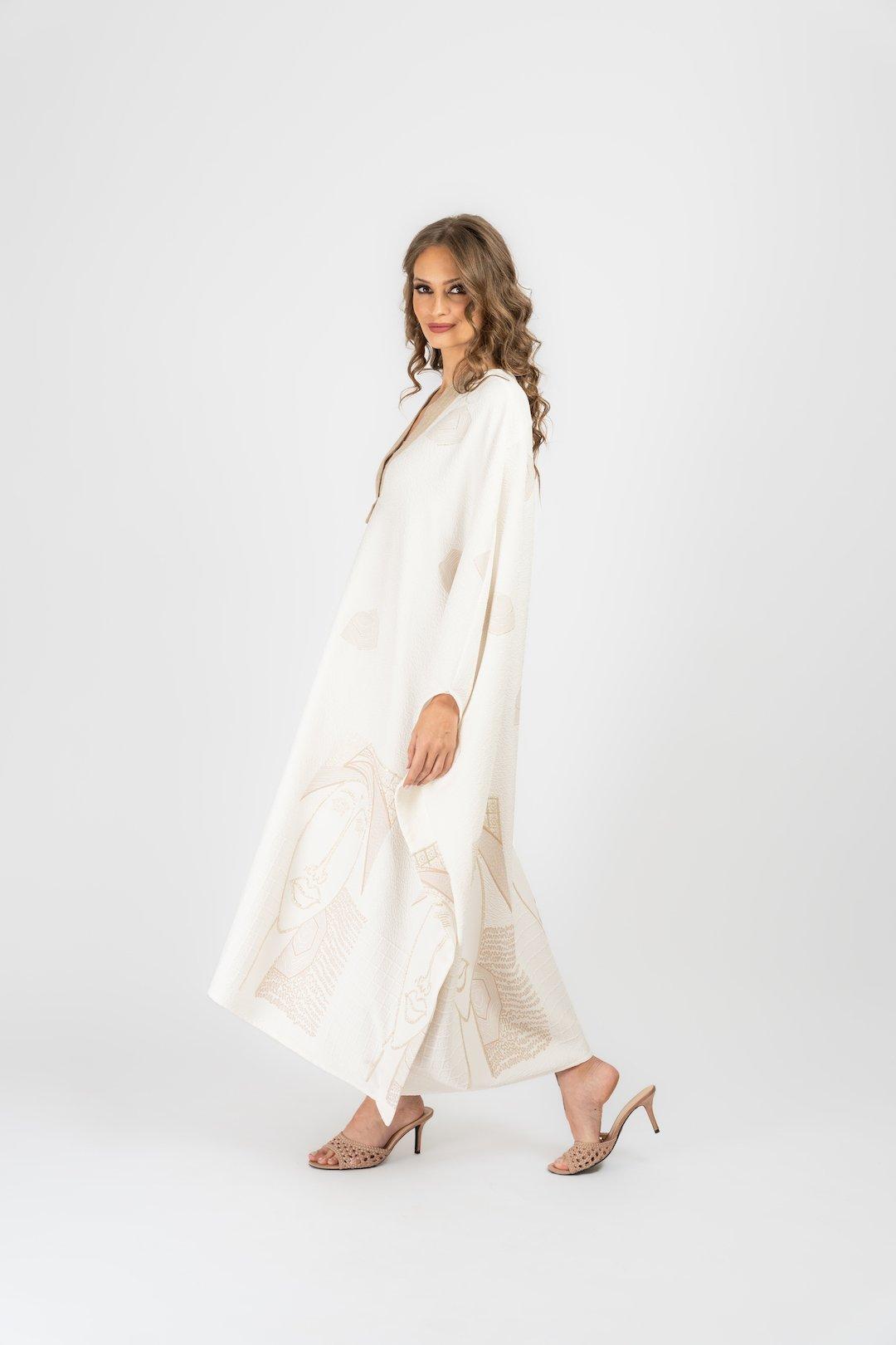 Anthropologie Ethnic Print Maxi Dress, White-Aqua, A515_070, large image number 0