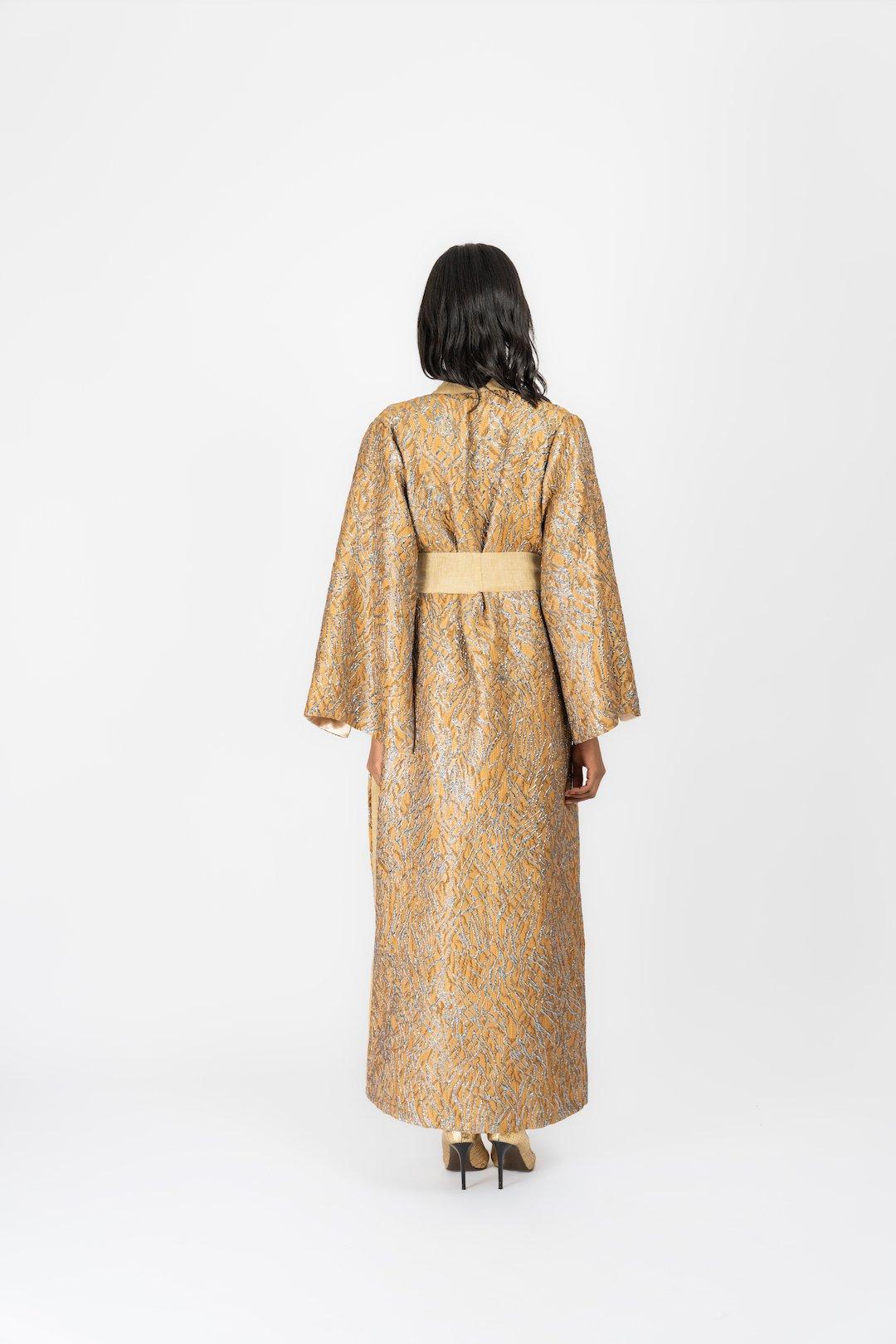 Anthropologie Kaftan, White-Gold, A515_027, large image number 2