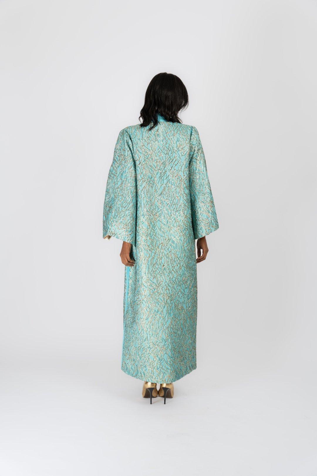 Anthropologie Harmonica Kaftan, White-Blue, , large image number 1