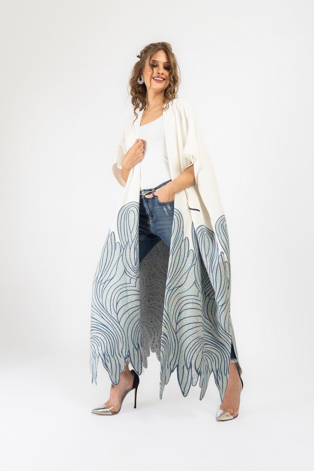 Anthropologie Harmonica Kaftan, White-Pink, A515_049, large image number 3