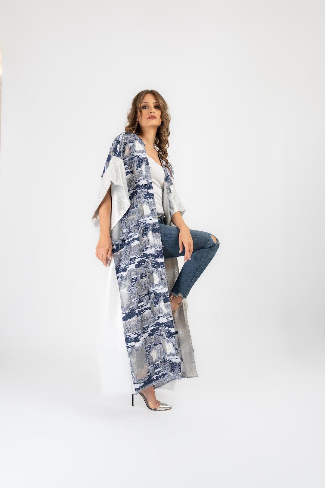 Anthropologie Helia Kaftan, White-Blue, , large image number 3