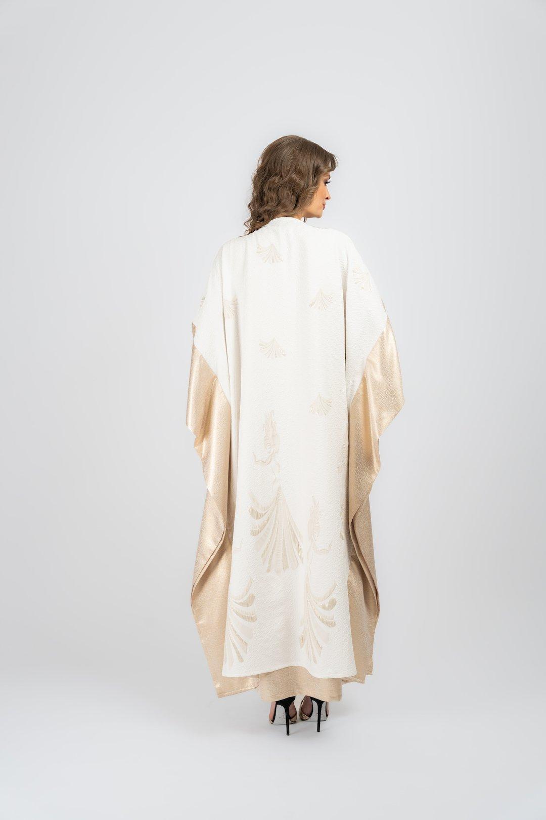 Anthropologie Helia Kaftan, White-Gold, A515_009, medium