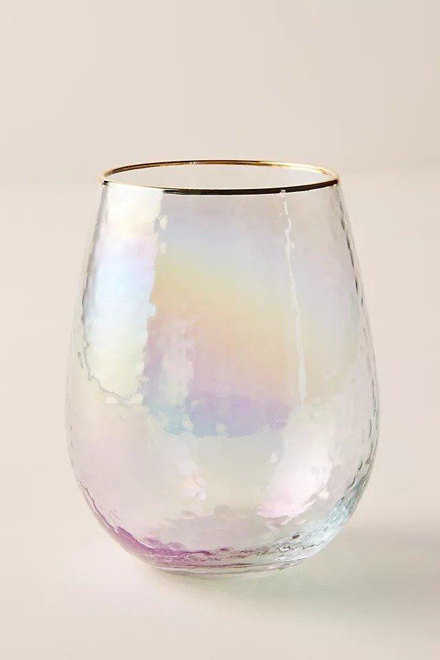 Lustered Stemless Red Glass, Oyster, A501_0019, large image number 0