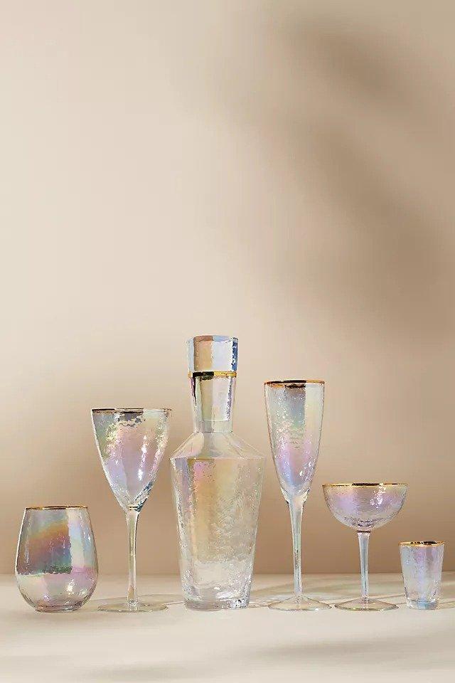 Lustered Stemless Red Glass, Oyster, A501_0019, large image number 1