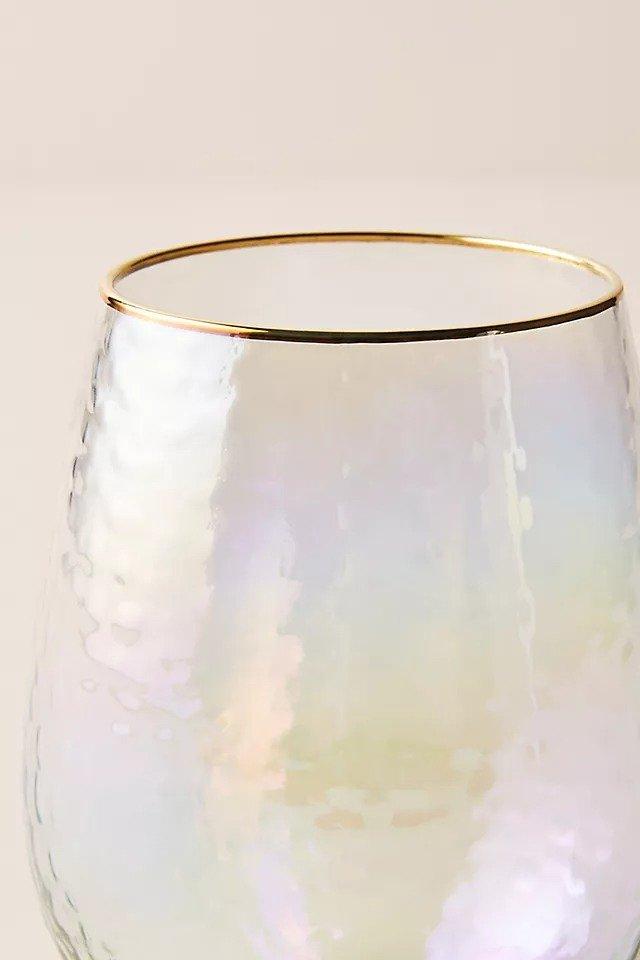 Lustered Stemless Red Glass, Oyster, A501_0019, large image number 2
