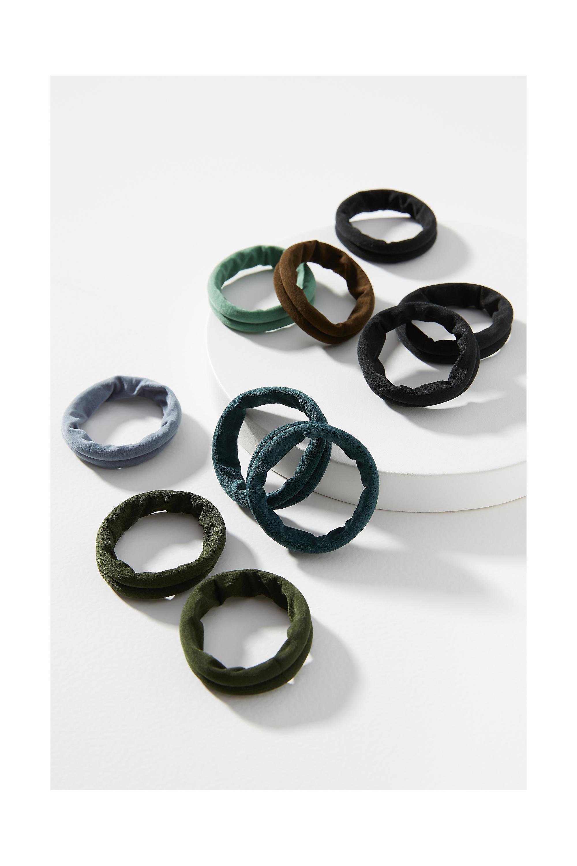 Tonal Hair Ties, Set Of 10, Multicolour, A501_0040, large image number 0