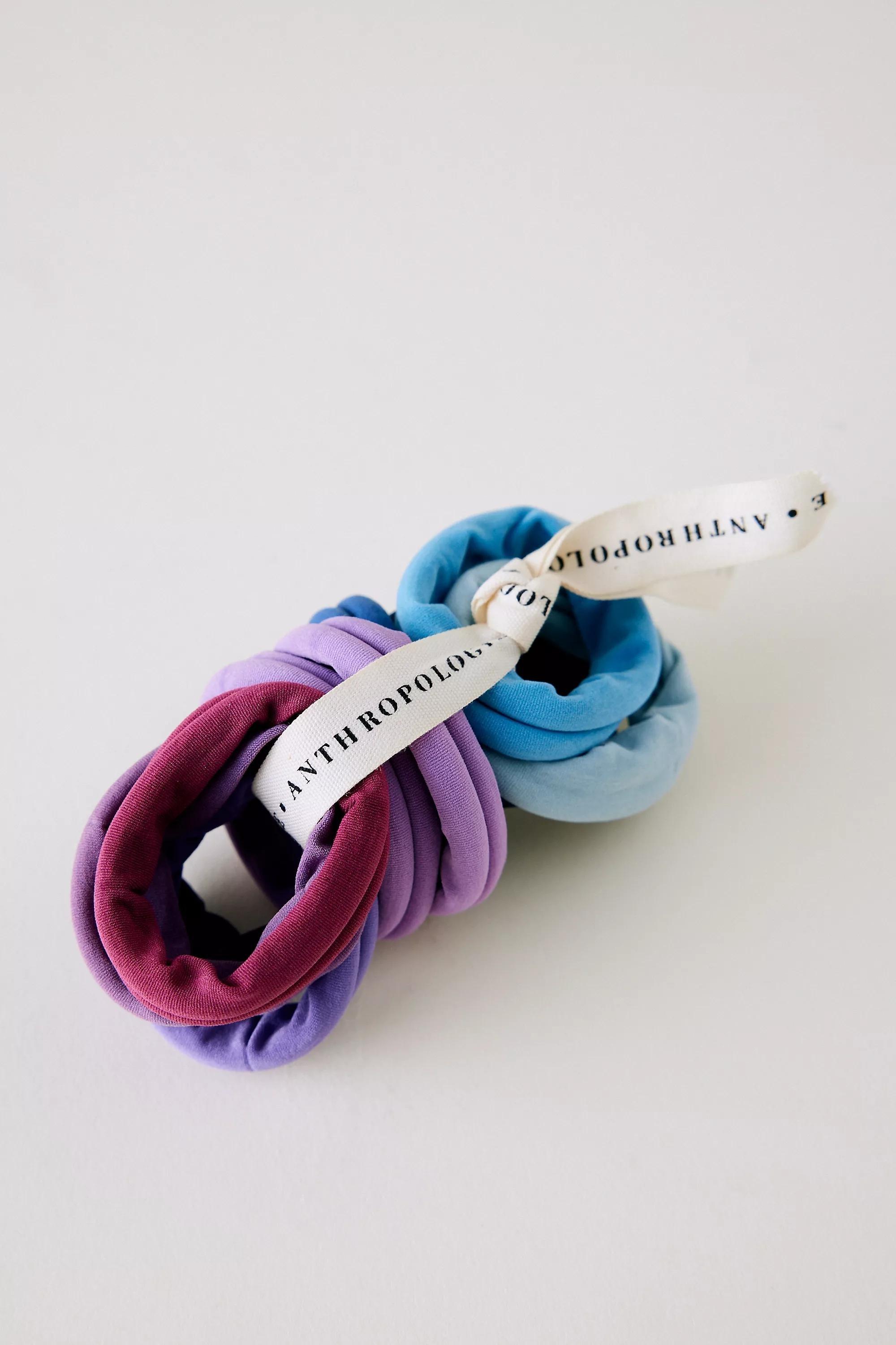 Tonal Hair Ties, Set Of 10, Purple, A501_0050, medium