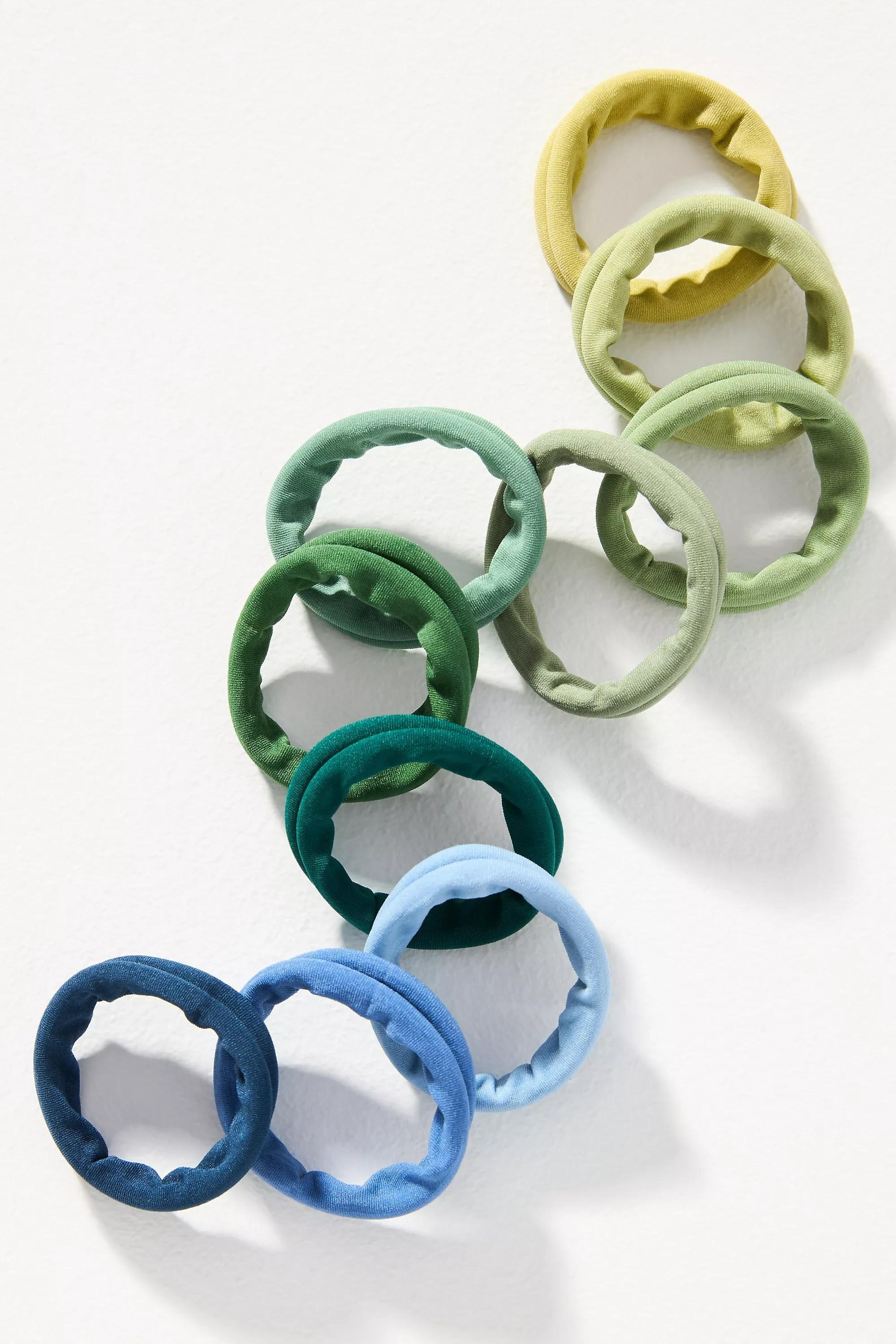 Anthropologie Set Of 10 Hair Ties, Multicolour, , medium