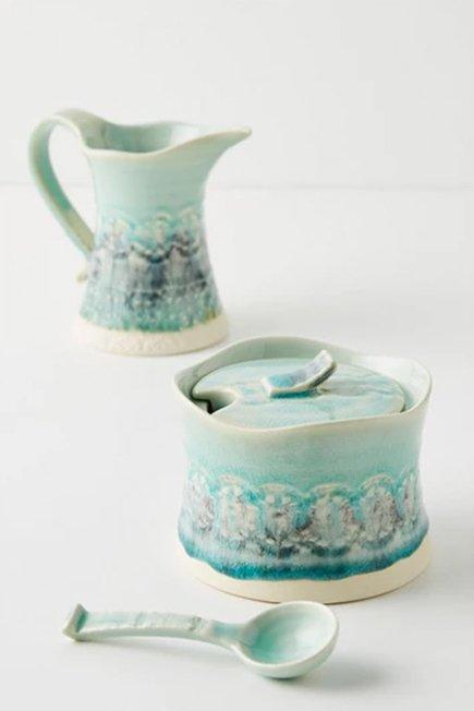 Old Havana Sugar Bowl & Spoon, Green, , medium