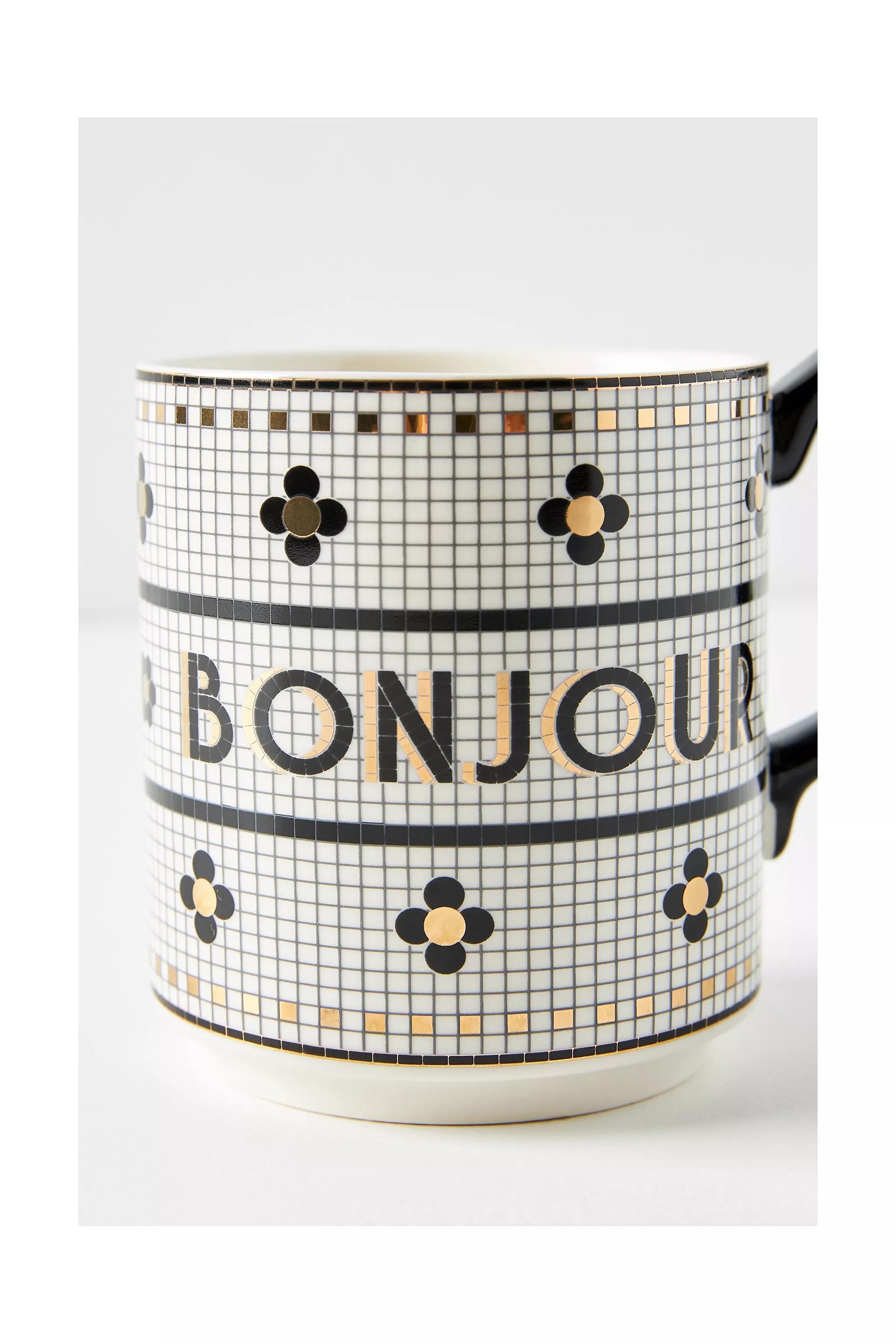 Bistro Tile Bonjour Mug, Multicolour, A501_0018, large image number 1
