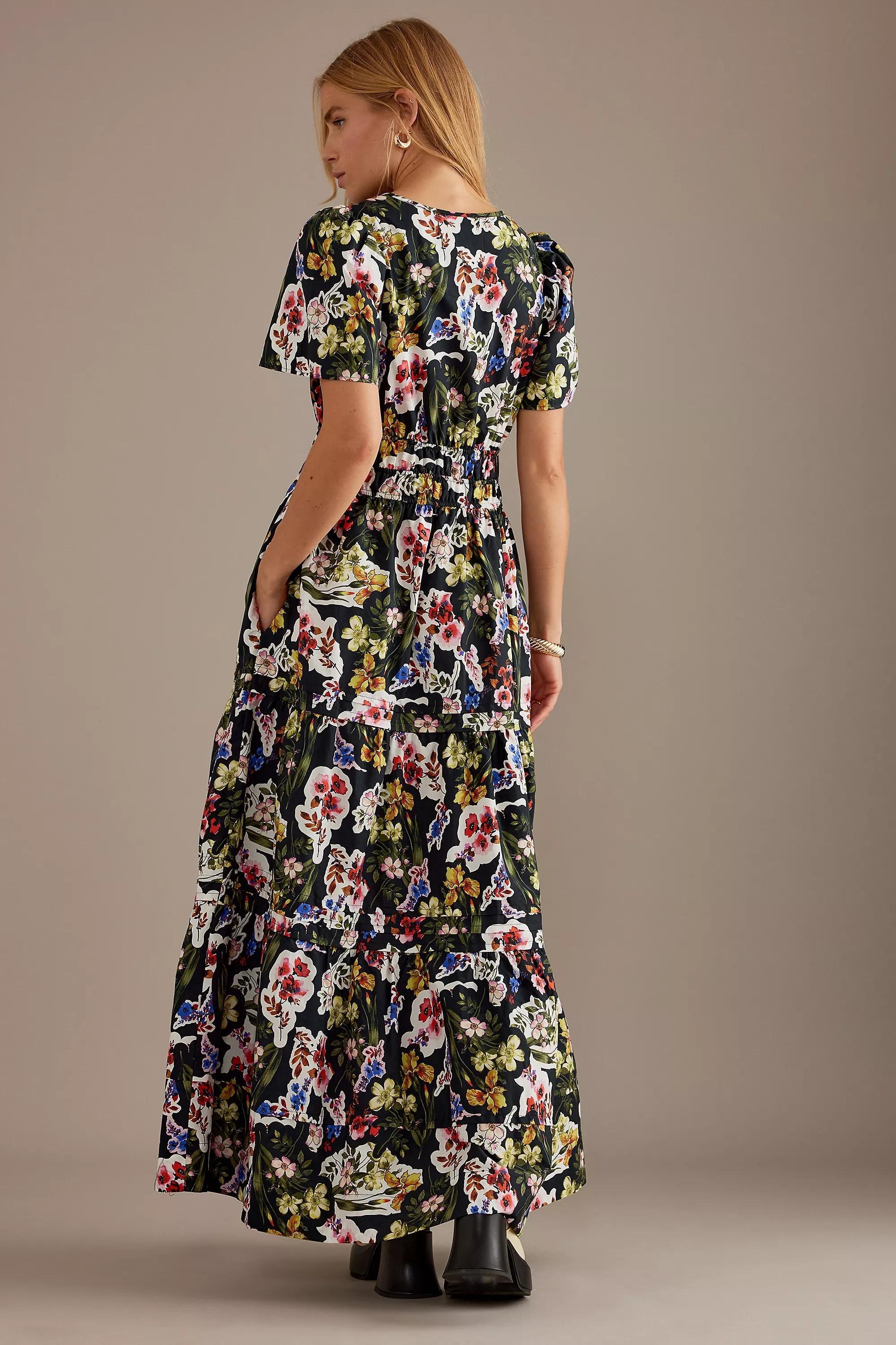 Anthropologie Floral Maxi, Green, , large image number 0