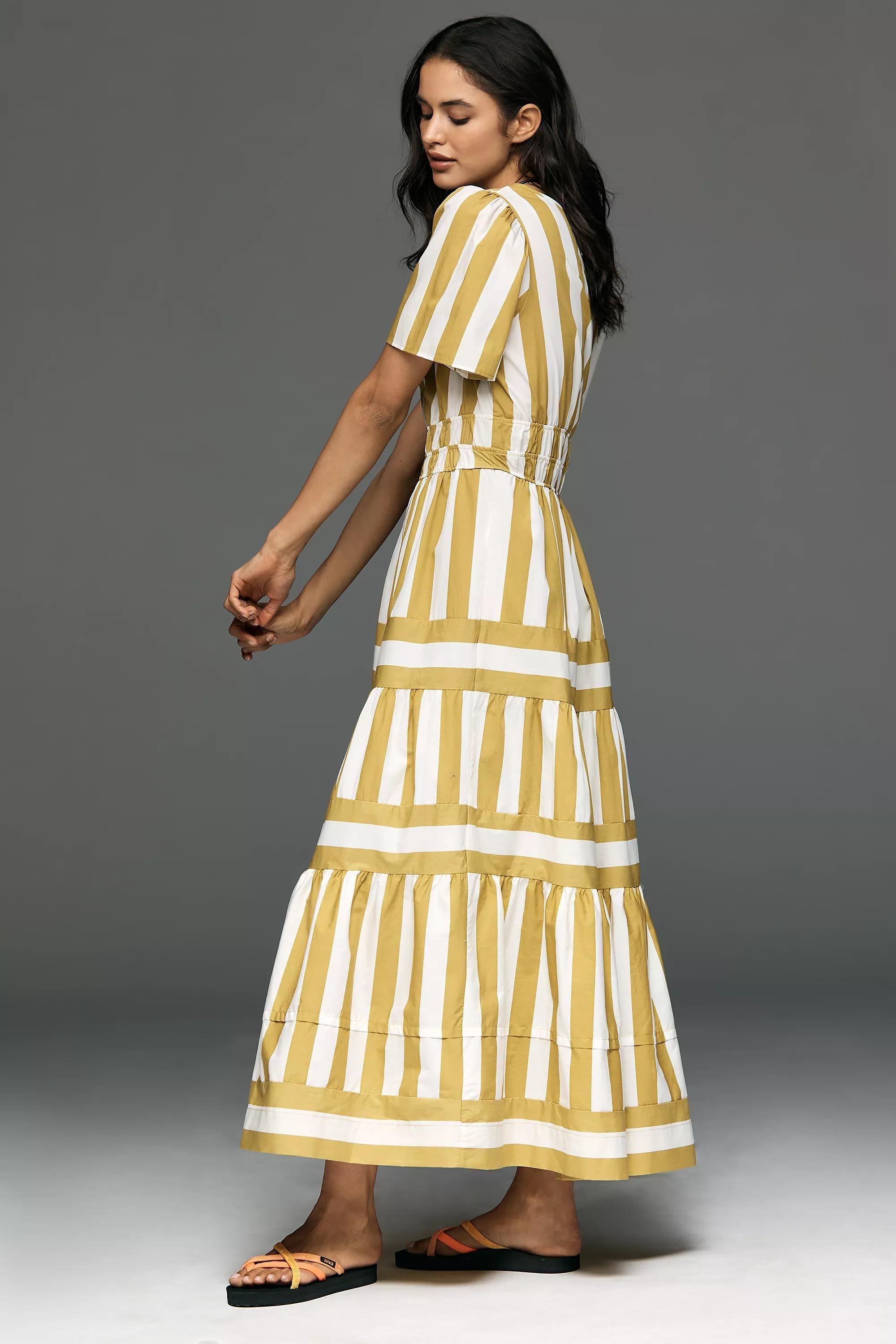 Stripe The Somerset Maxi Dress, White, A501_0543, large image number 1