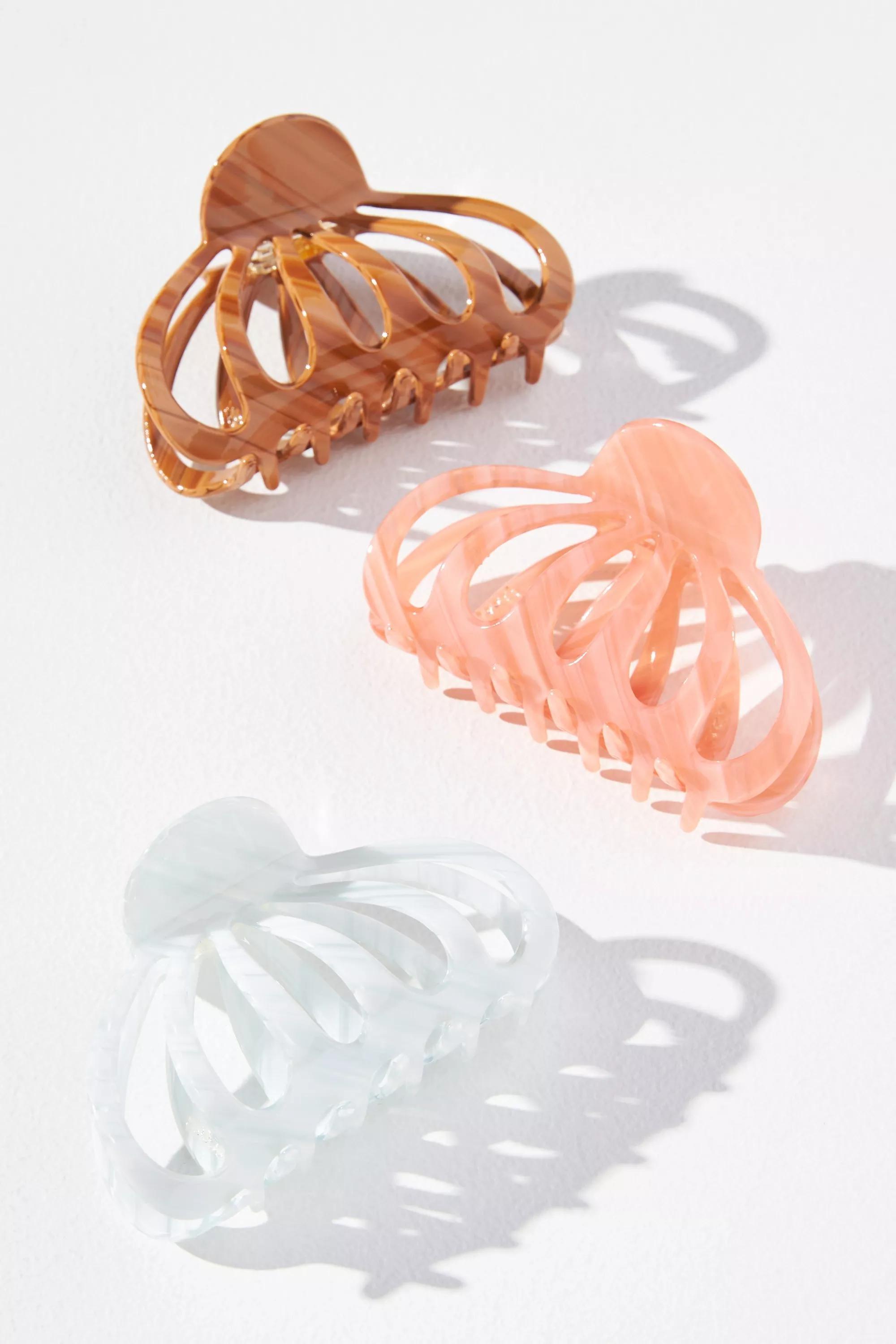 Anthropologie Set Of 3 Claw Hair Clips, Blue, A501_0048, large image number 0