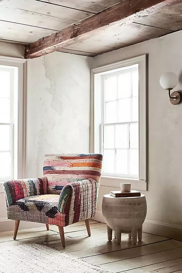 Woven Rag Rug Accent Chair, Marija, A501_0000, medium