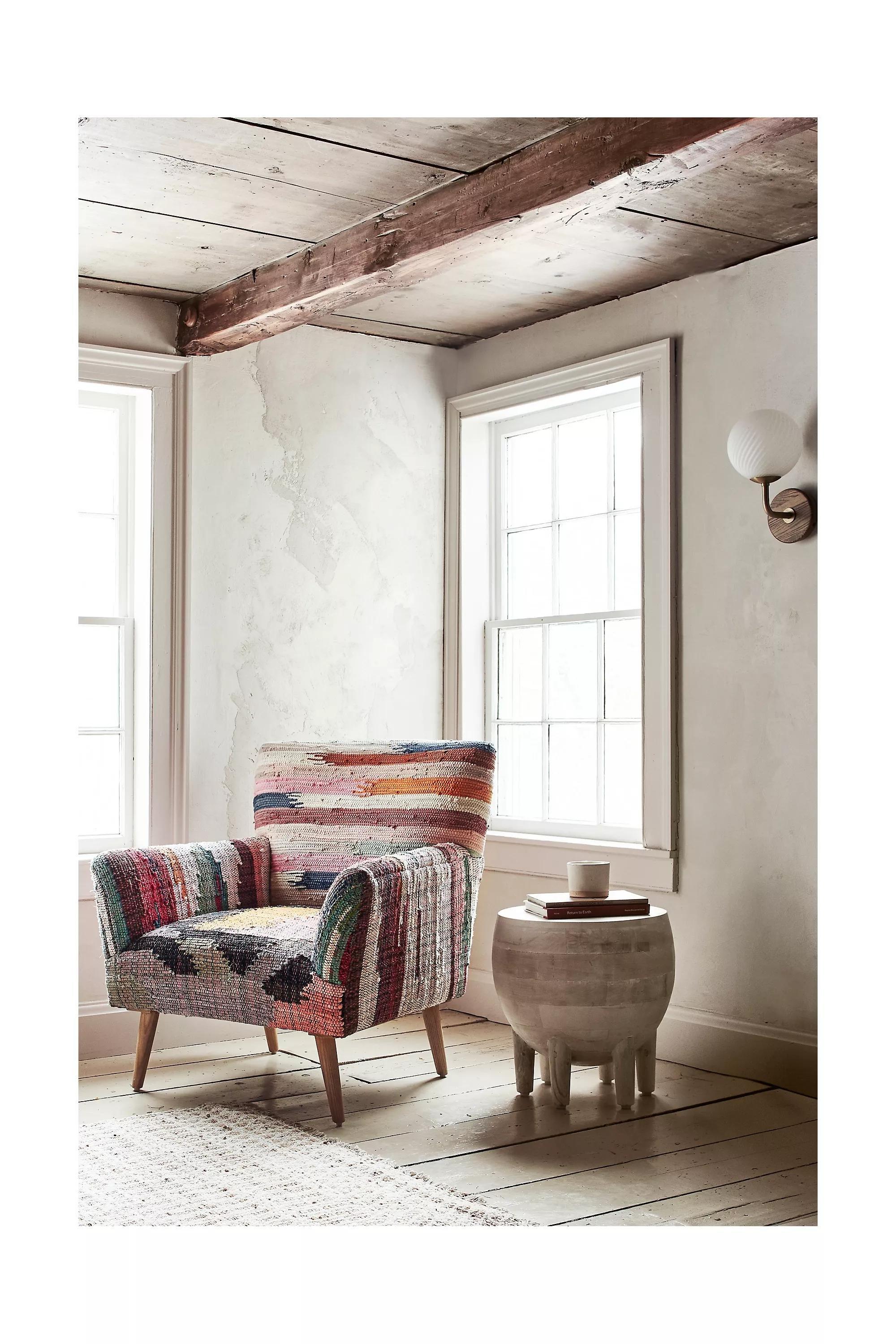 Woven Rag Rug Accent Chair, Marija, A501_0000, large image number 3