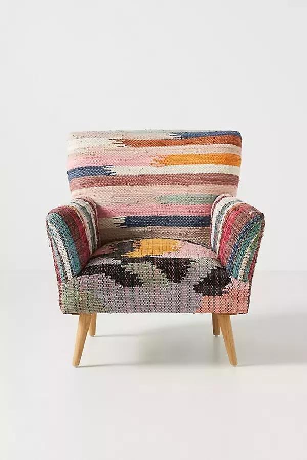 Woven Rag Rug Accent Chair, Marija, A501_0000, large image number 5