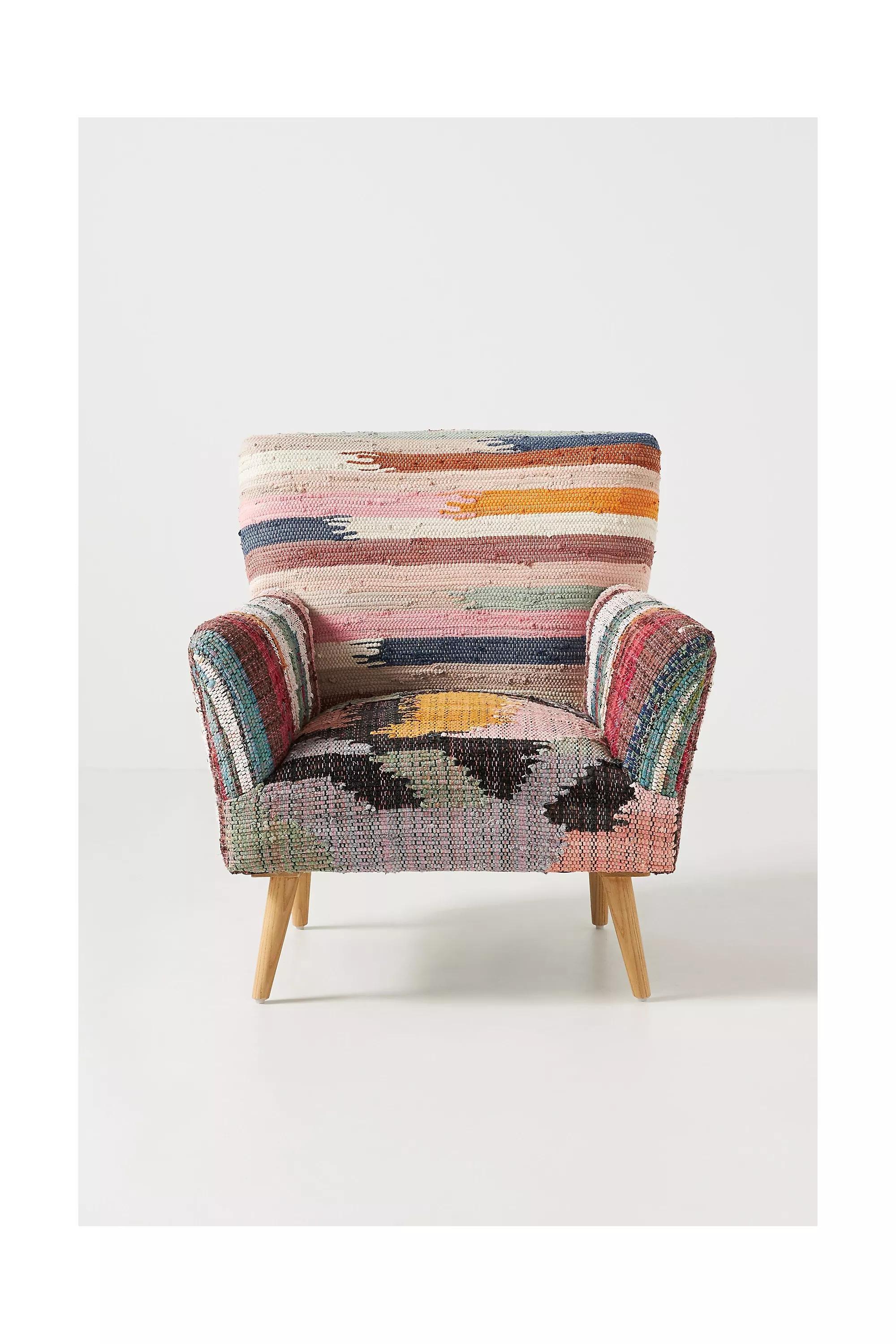 Woven Rag Rug Accent Chair, Marija, A501_0000, large image number 6