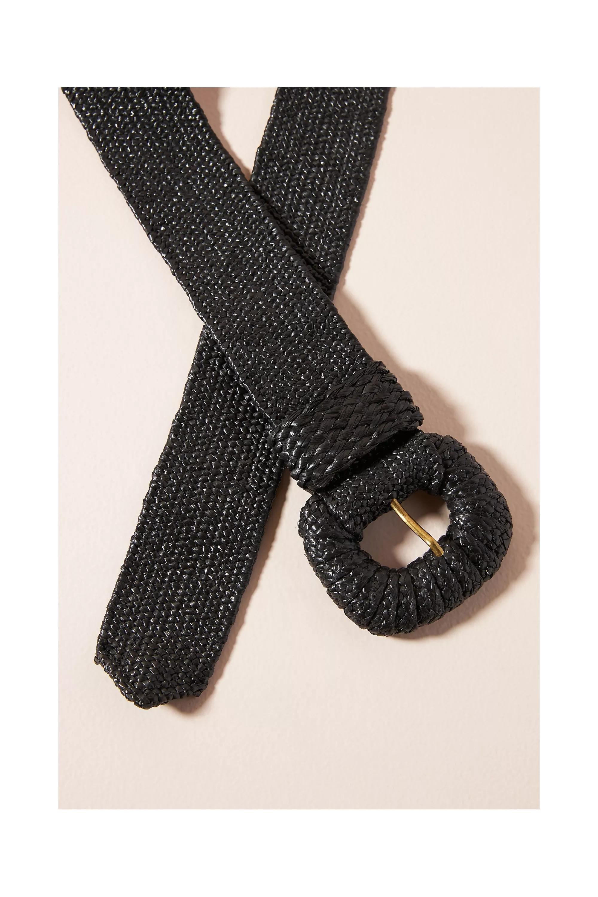 Raffia Stretch Belt, Brown, , large image number 4