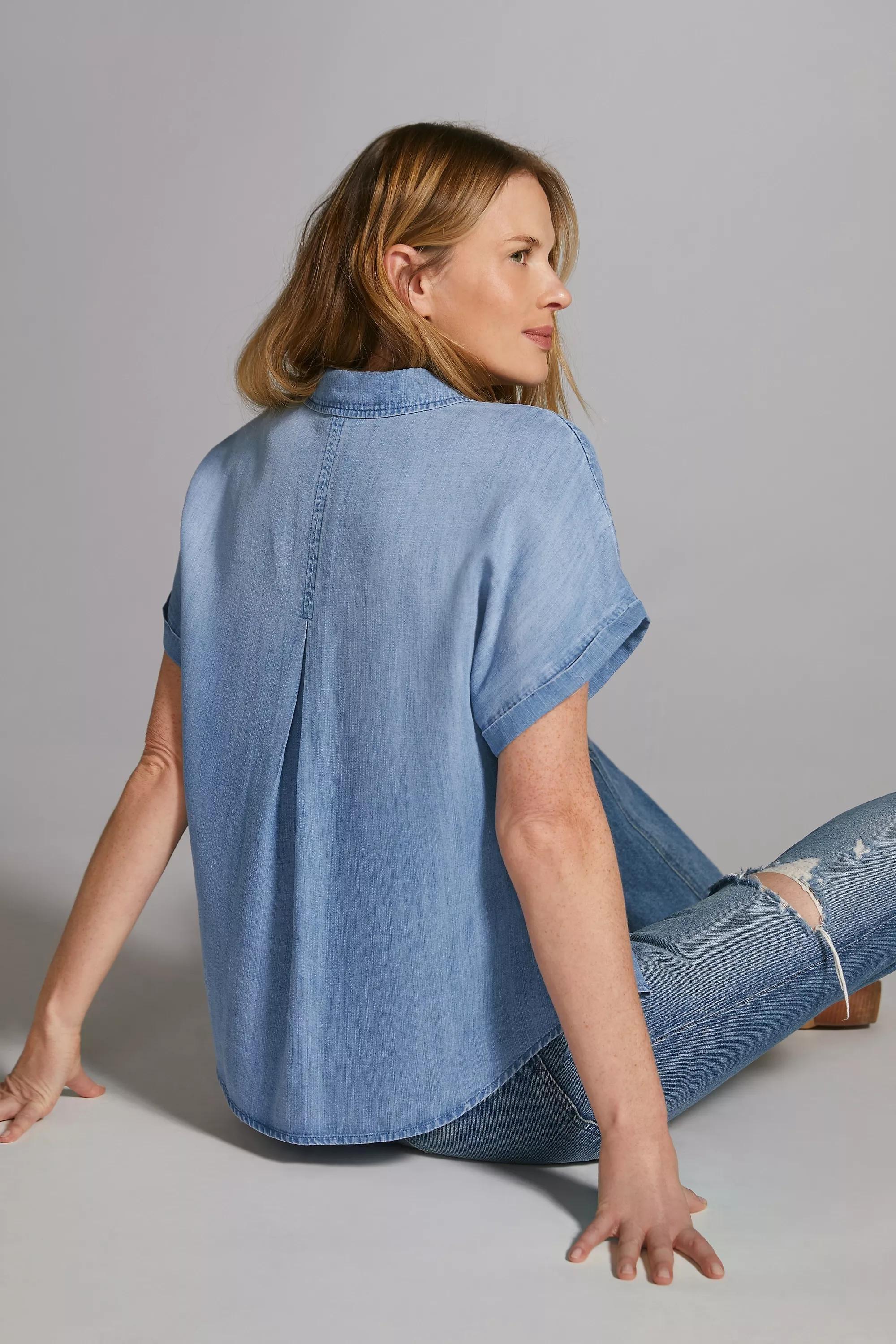 Cloth And Stone Breezy Buttondown Shirt, Blue, , large image number 2