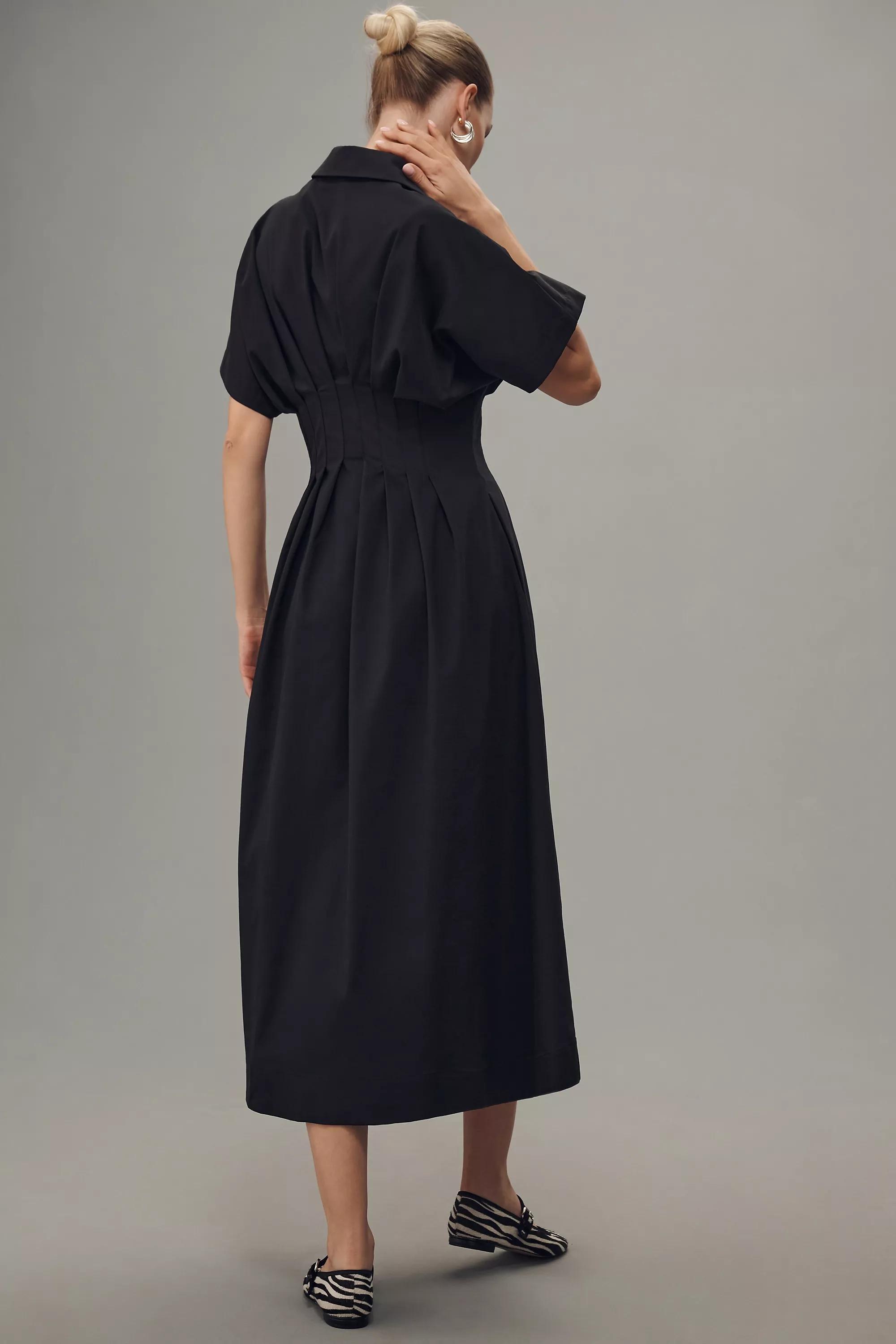 Anthropologie Plain Shirt Dress, Black, , large image number 1