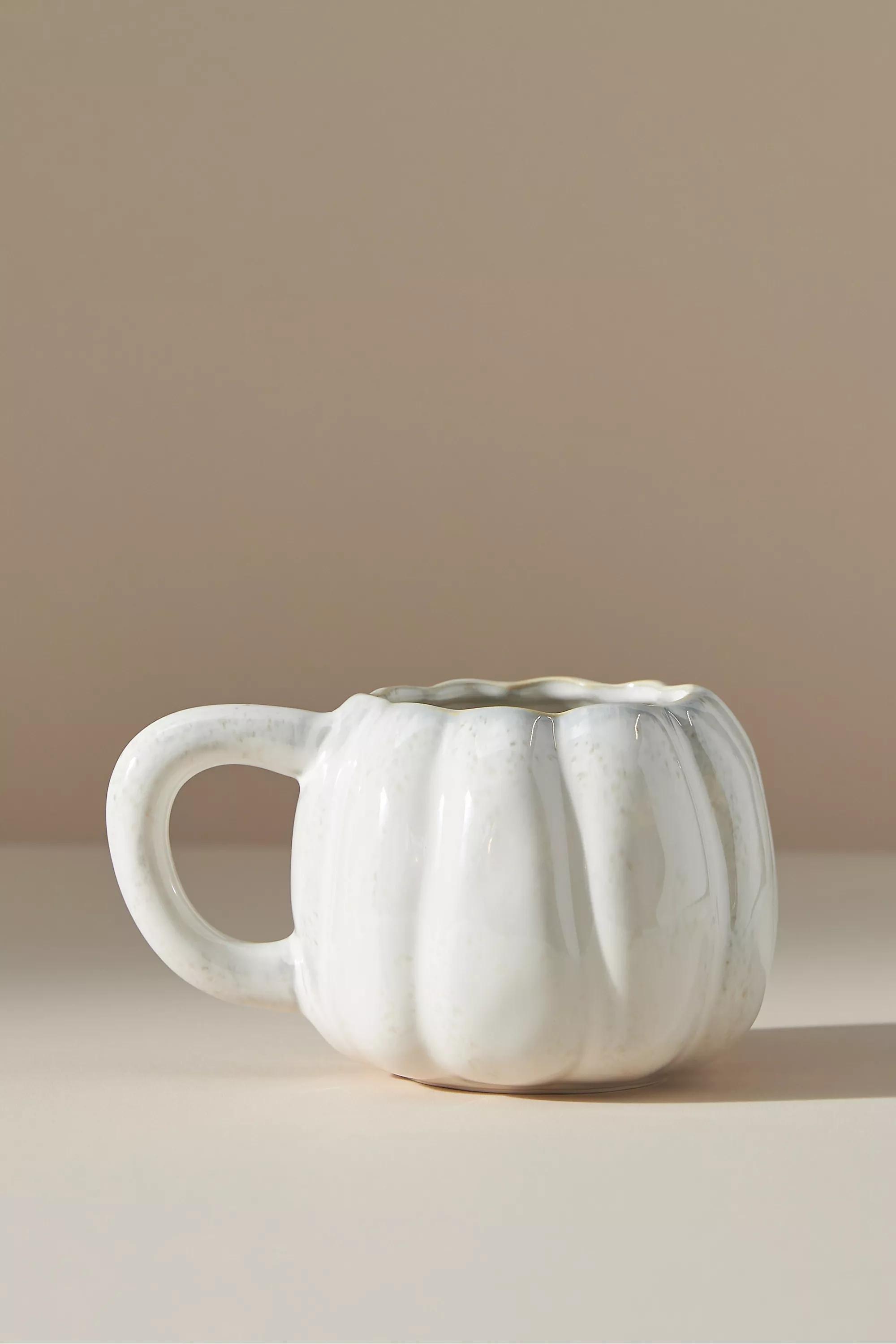 Pumpkin-Shaped Mug, Ivory, , large image number 0