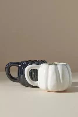 Pumpkin-Shaped Mug, Ivory, , large image number 2