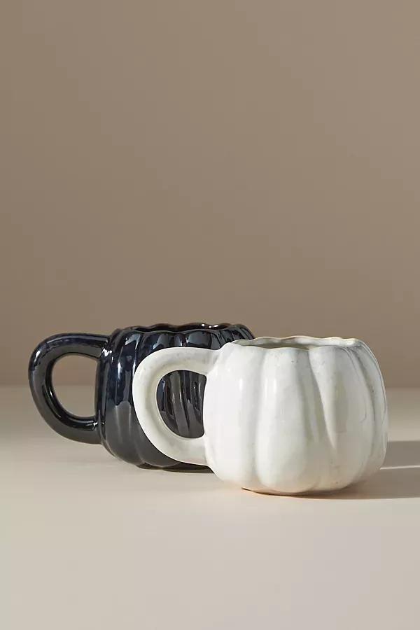 Pumpkin-Shaped Mug, Ivory, , large image number 4