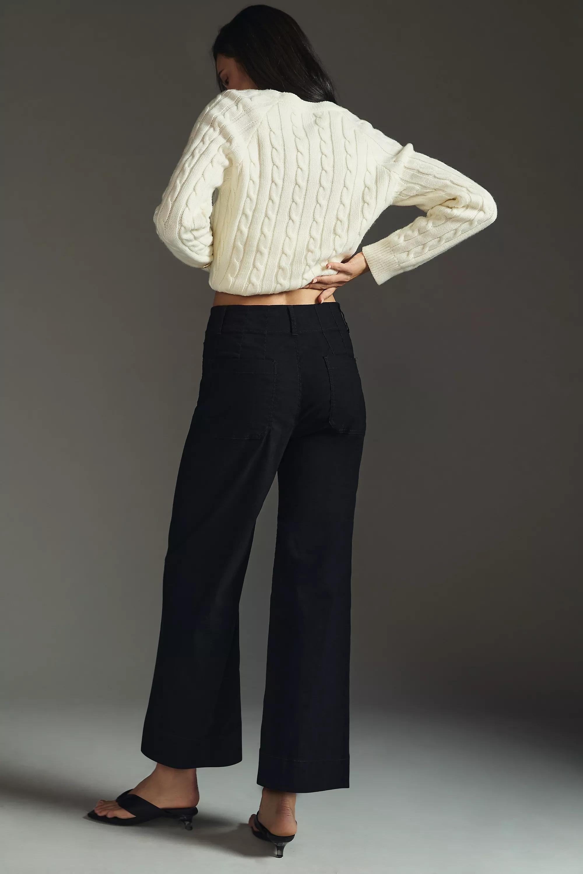 Anthropologie Plain Casual Cropped Trousers, Black, , large image number 3
