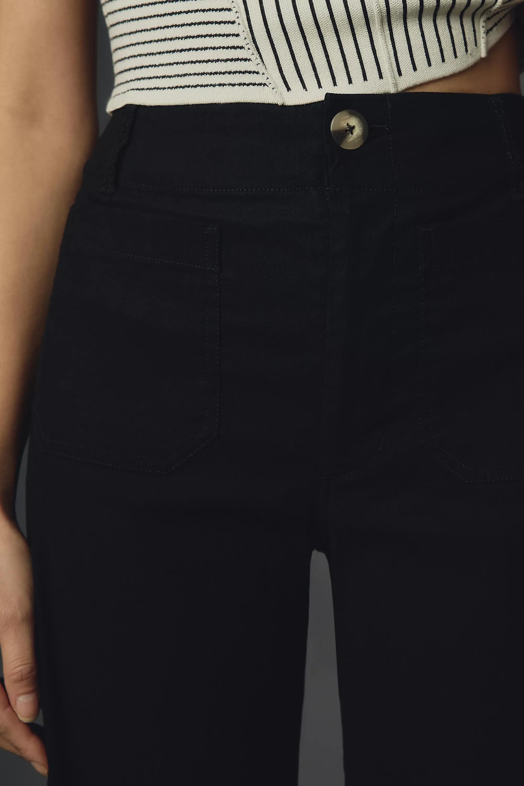 Anthropologie Plain Casual Cropped Trousers, Black, , large image number 4