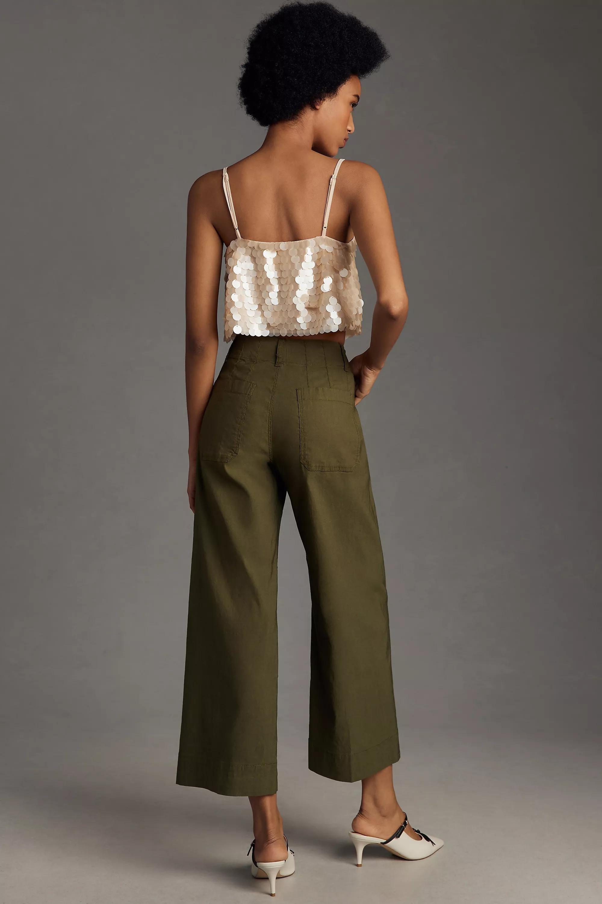 Anthropologie Plain Casual Trousers, Green, , large image number 2