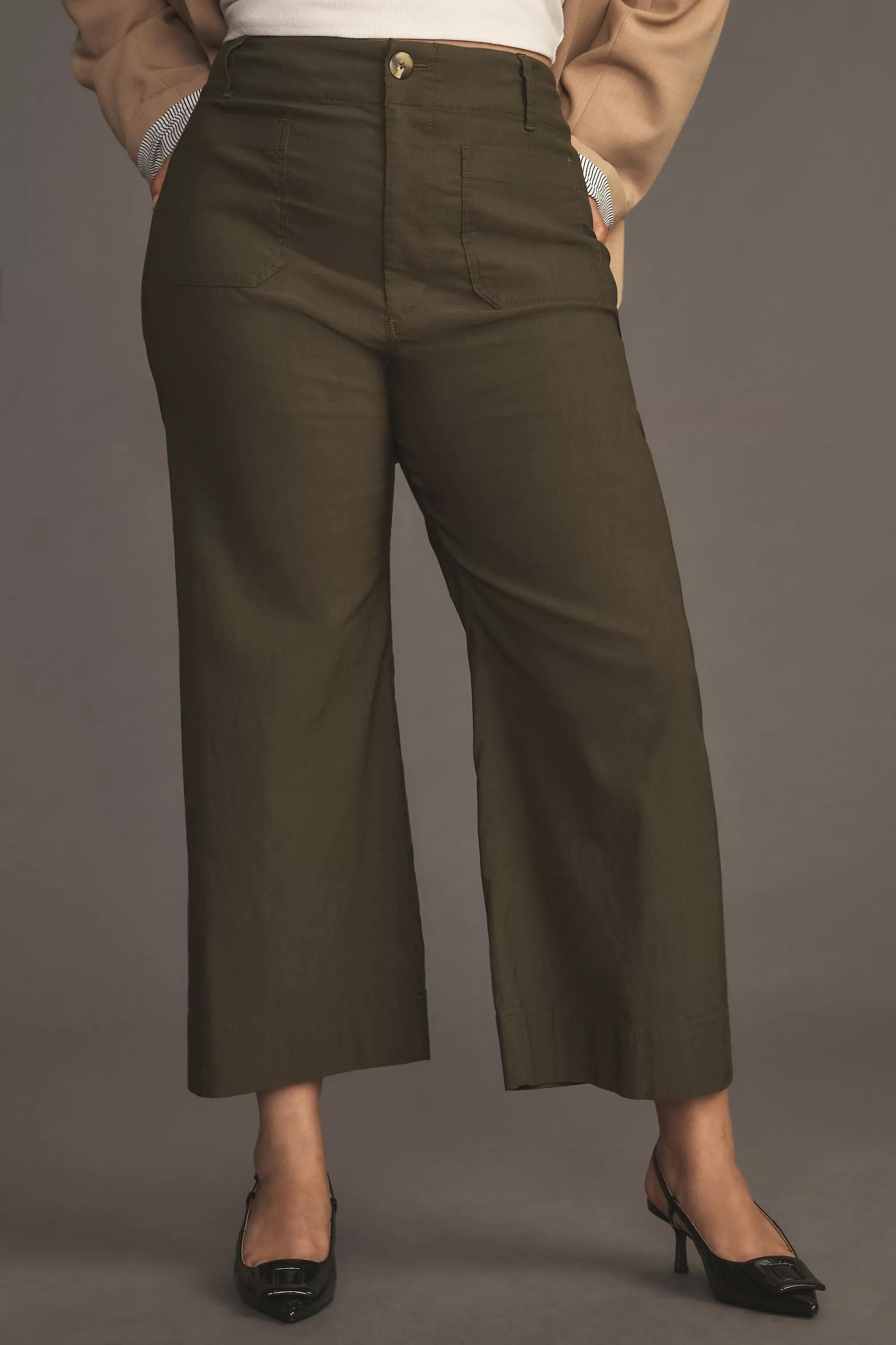 Anthropologie Plain Casual Trousers, Green, , large image number 5