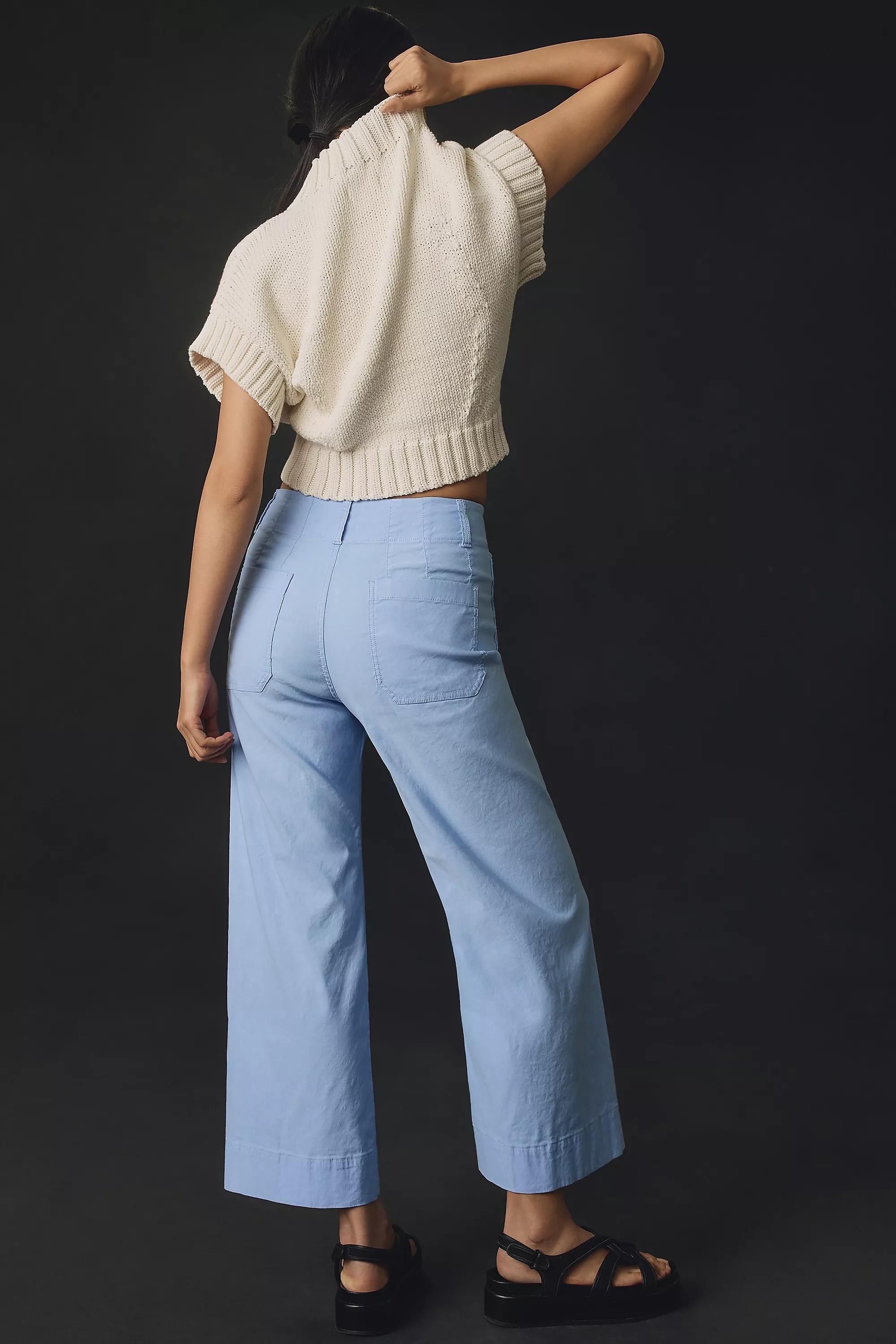 Maeve Cropped Wide-Leg Trousers, Blue, A501_0045, large image number 2
