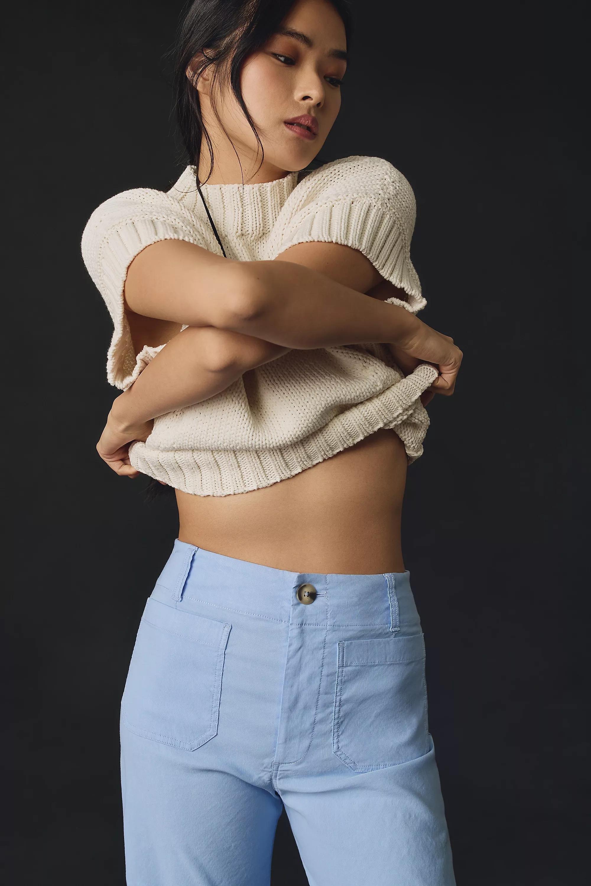 Maeve Cropped Wide-Leg Trousers, Blue, A501_0045, large image number 4