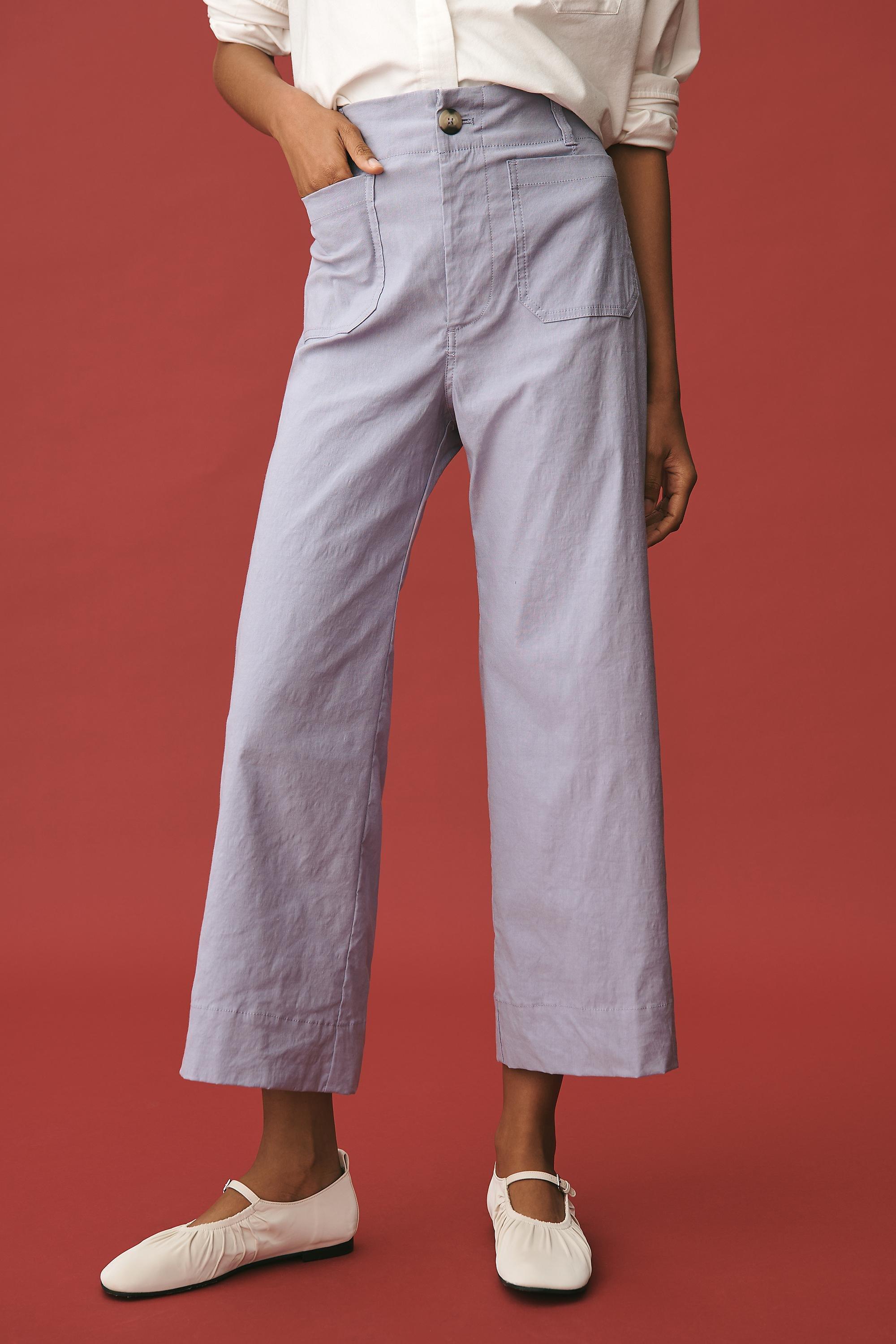 Maeve Cropped Wide-Leg Trousers, Grey, , large image number 1