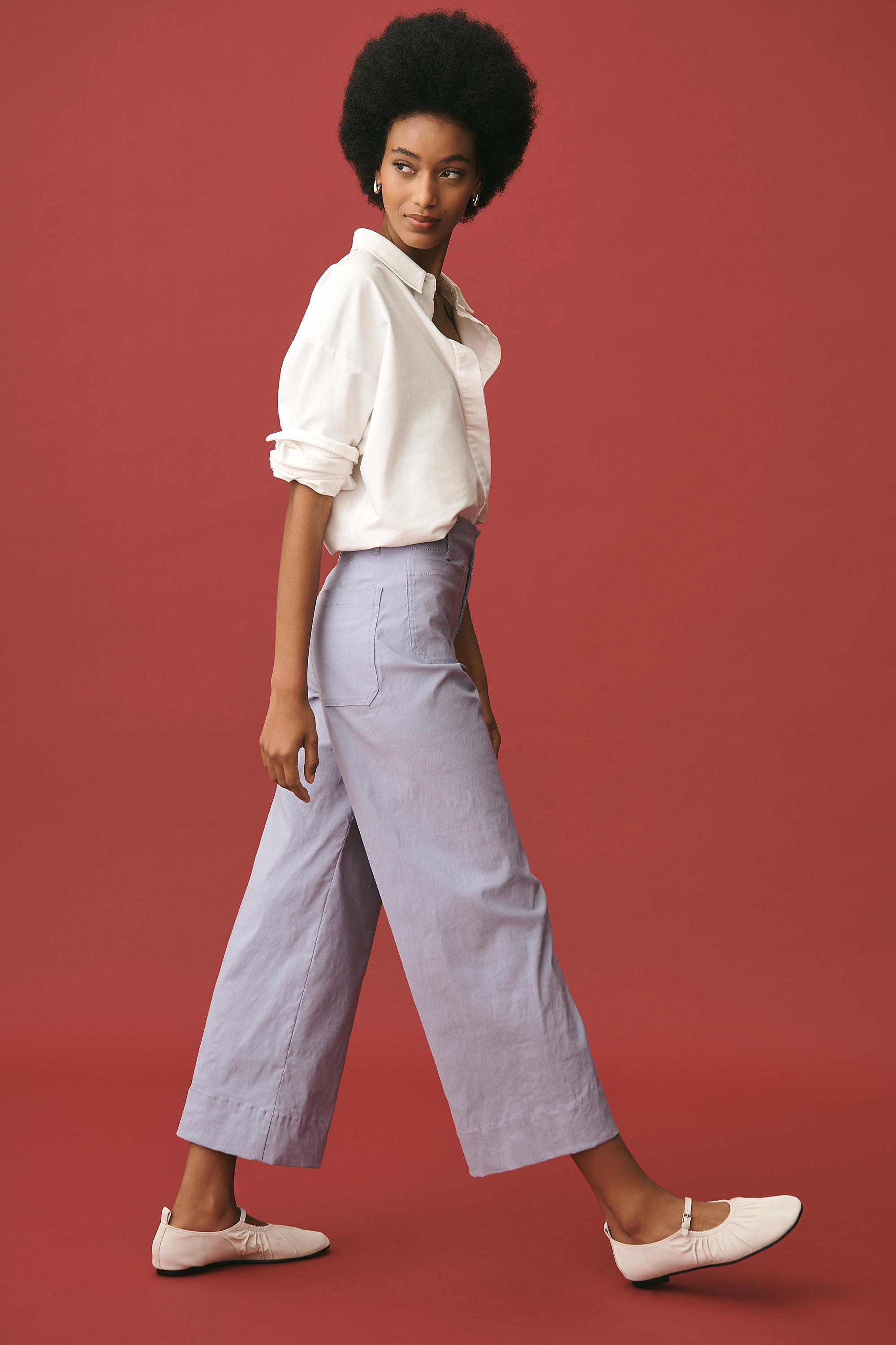 Maeve Cropped Wide-Leg Trousers, Grey, , large image number 3