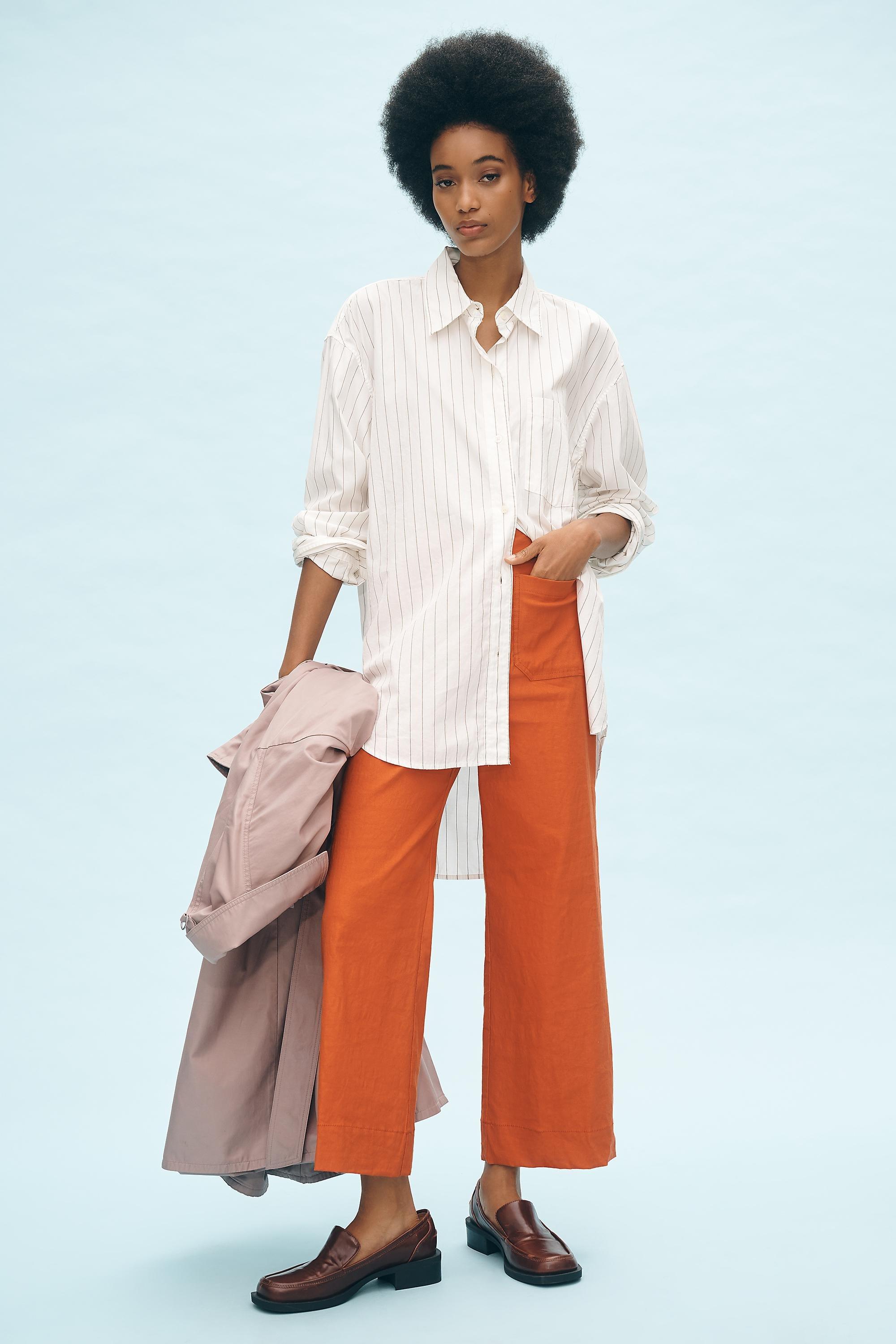 Maeve Cropped Wide-Leg Trousers, Orange, , large image number 2