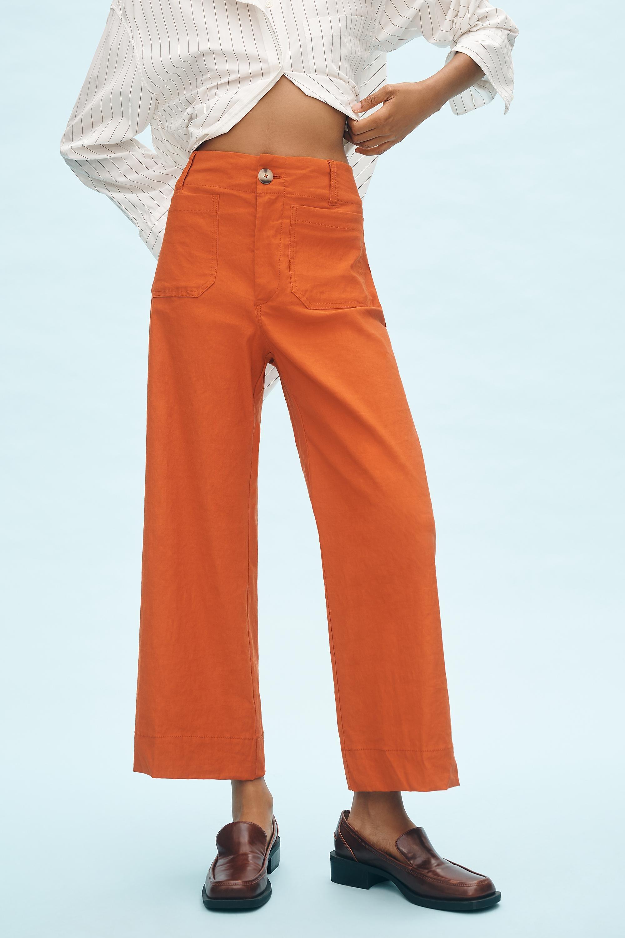 Maeve Cropped Wide-Leg Trousers, Orange, , large image number 3
