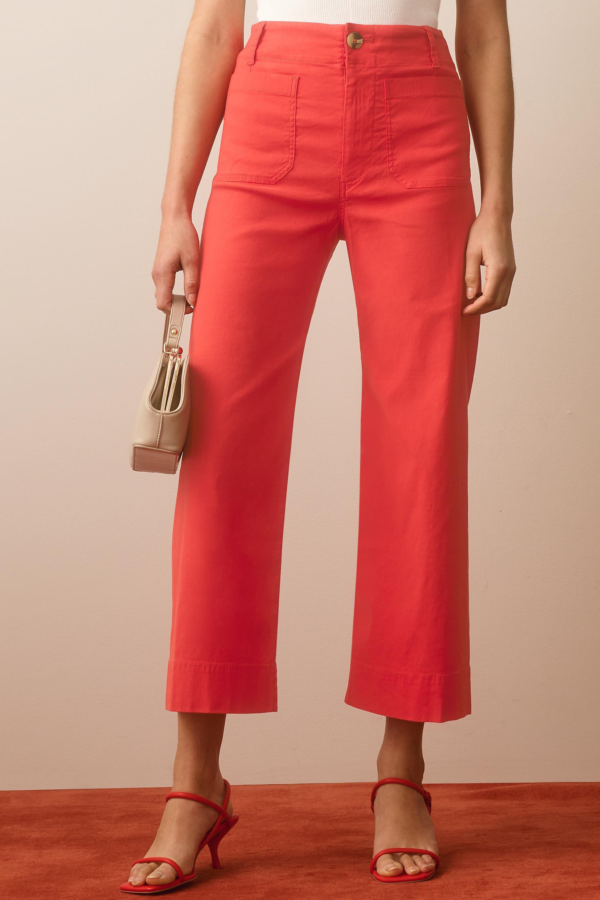 Maeve The Colette Cropped Wide-Leg Trousers, Red, A501_0645, large image number 1