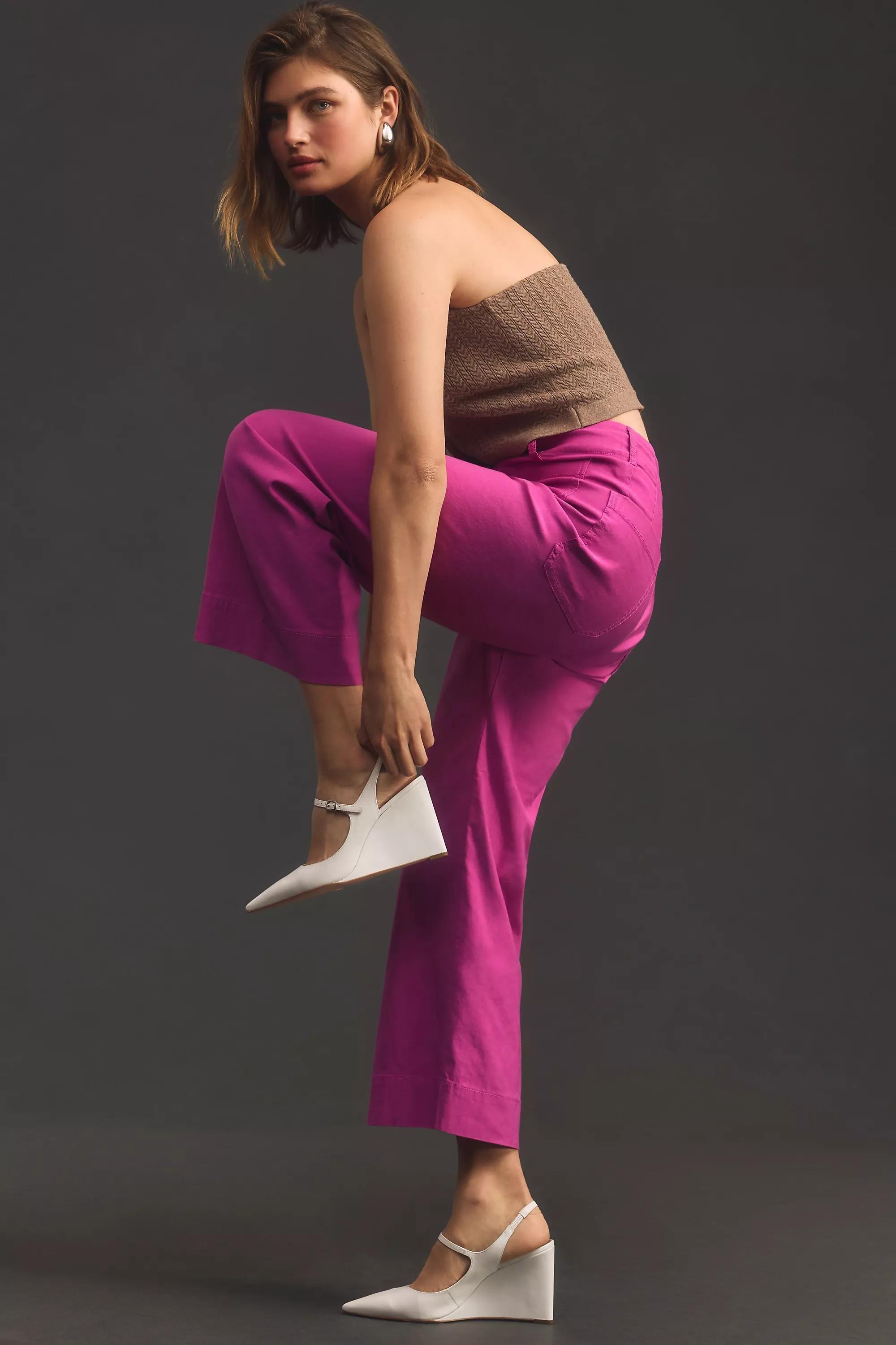 Maeve The Colette Cropped Wide-Leg Trousers, Pink, , large image number 2