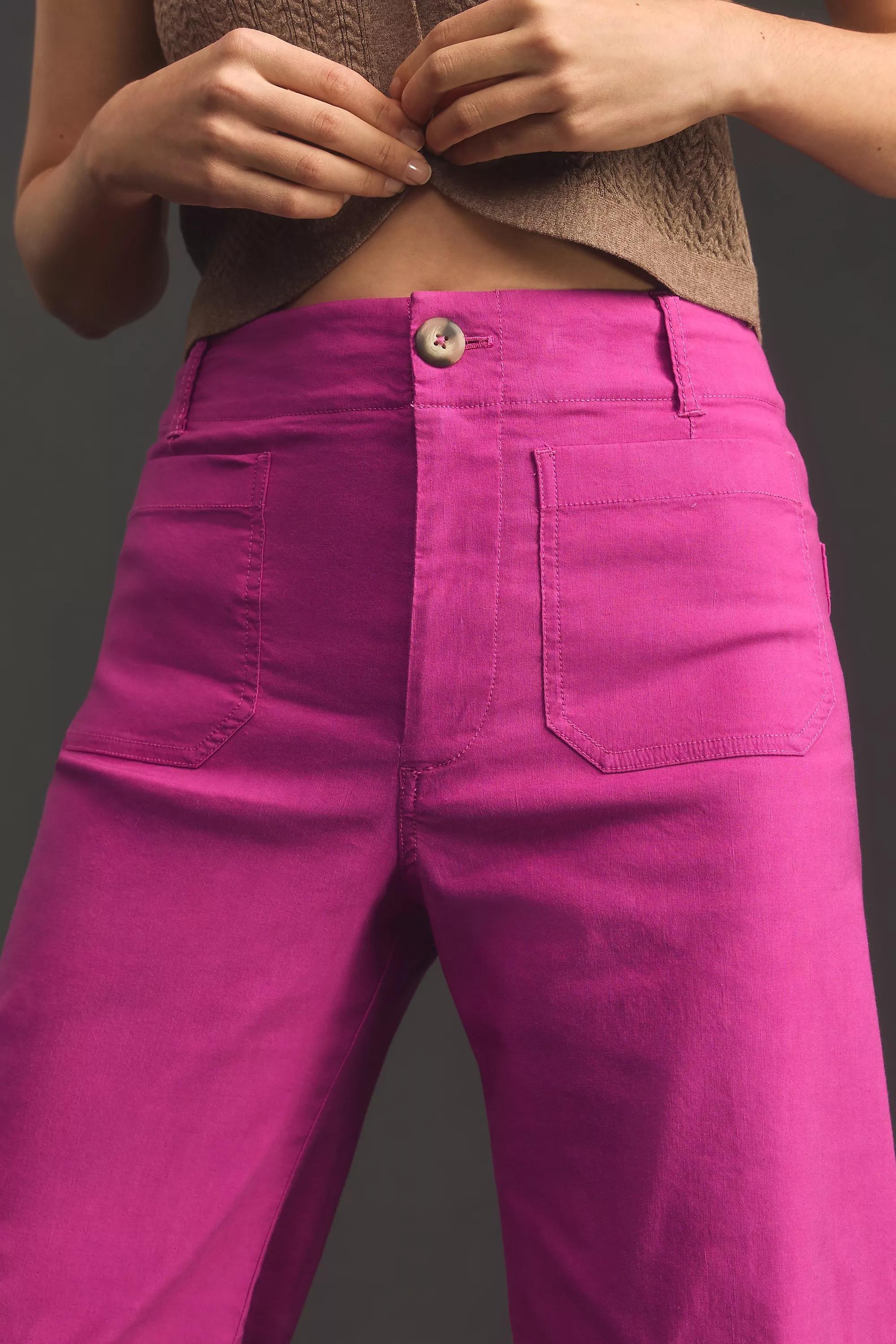 Maeve The Colette Cropped Wide-Leg Trousers, Pink, , large image number 3