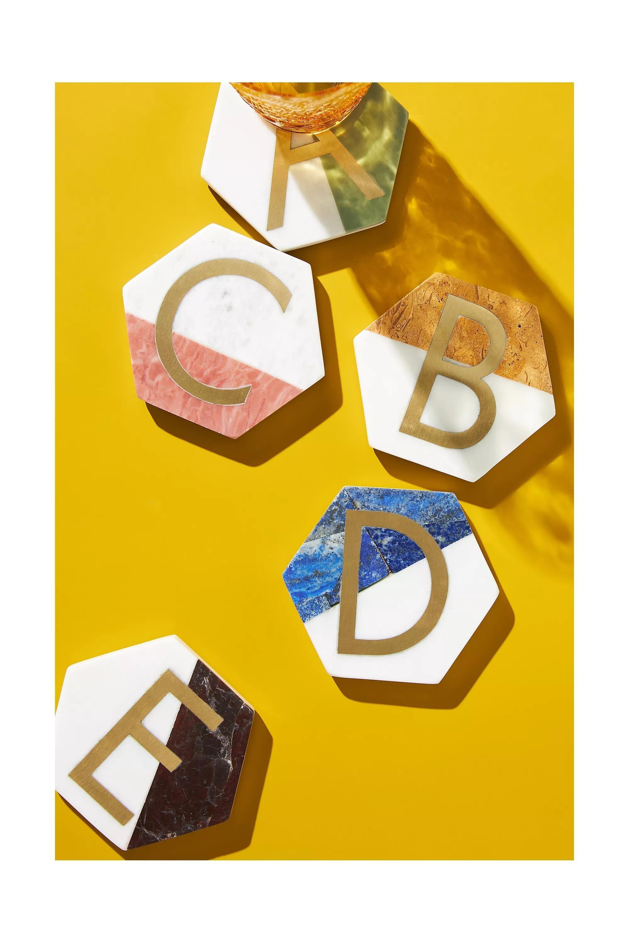 Colourblocked Monogram Coaster, R, , large image number 0