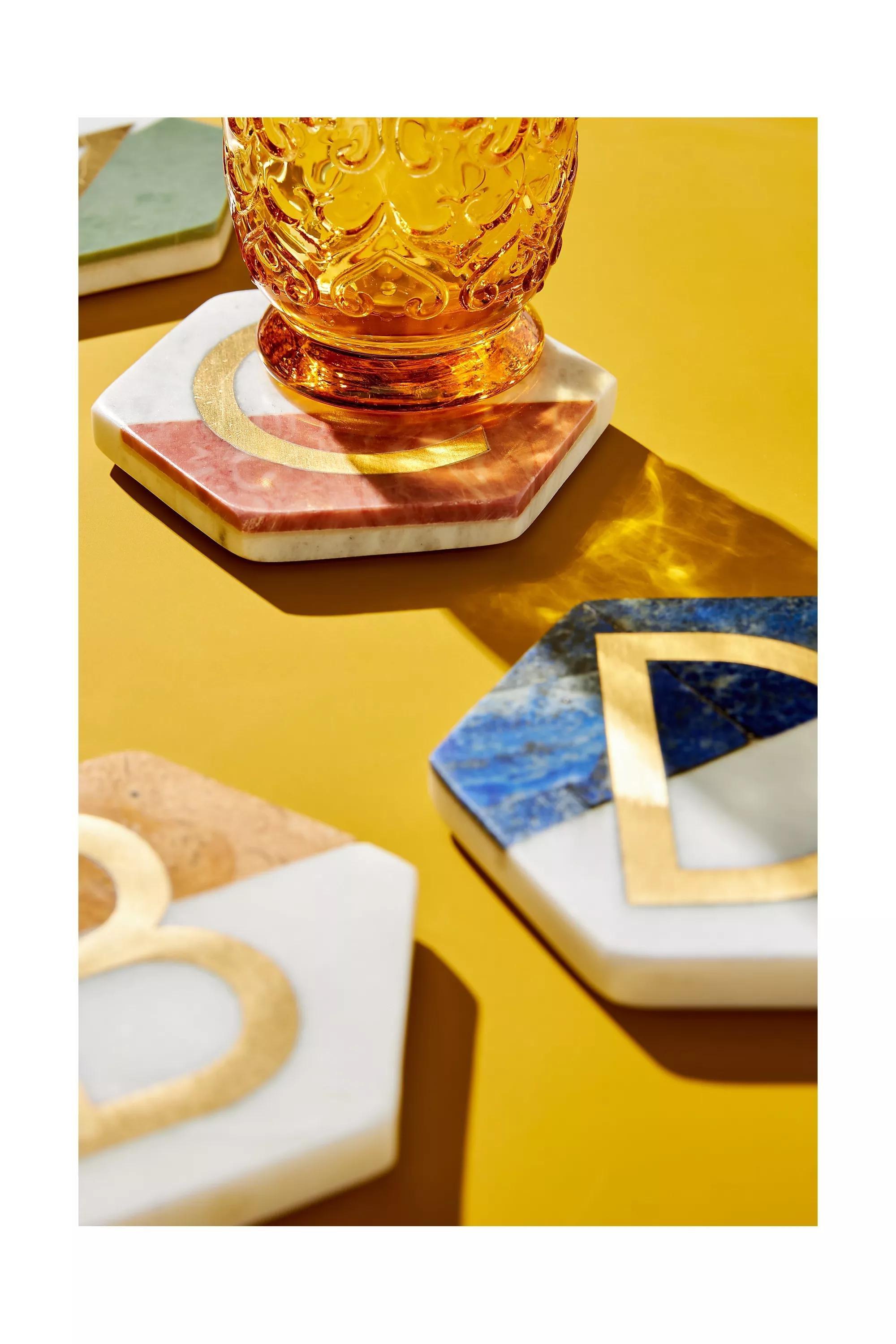 Colourblocked Monogram Coaster, R, , large image number 1