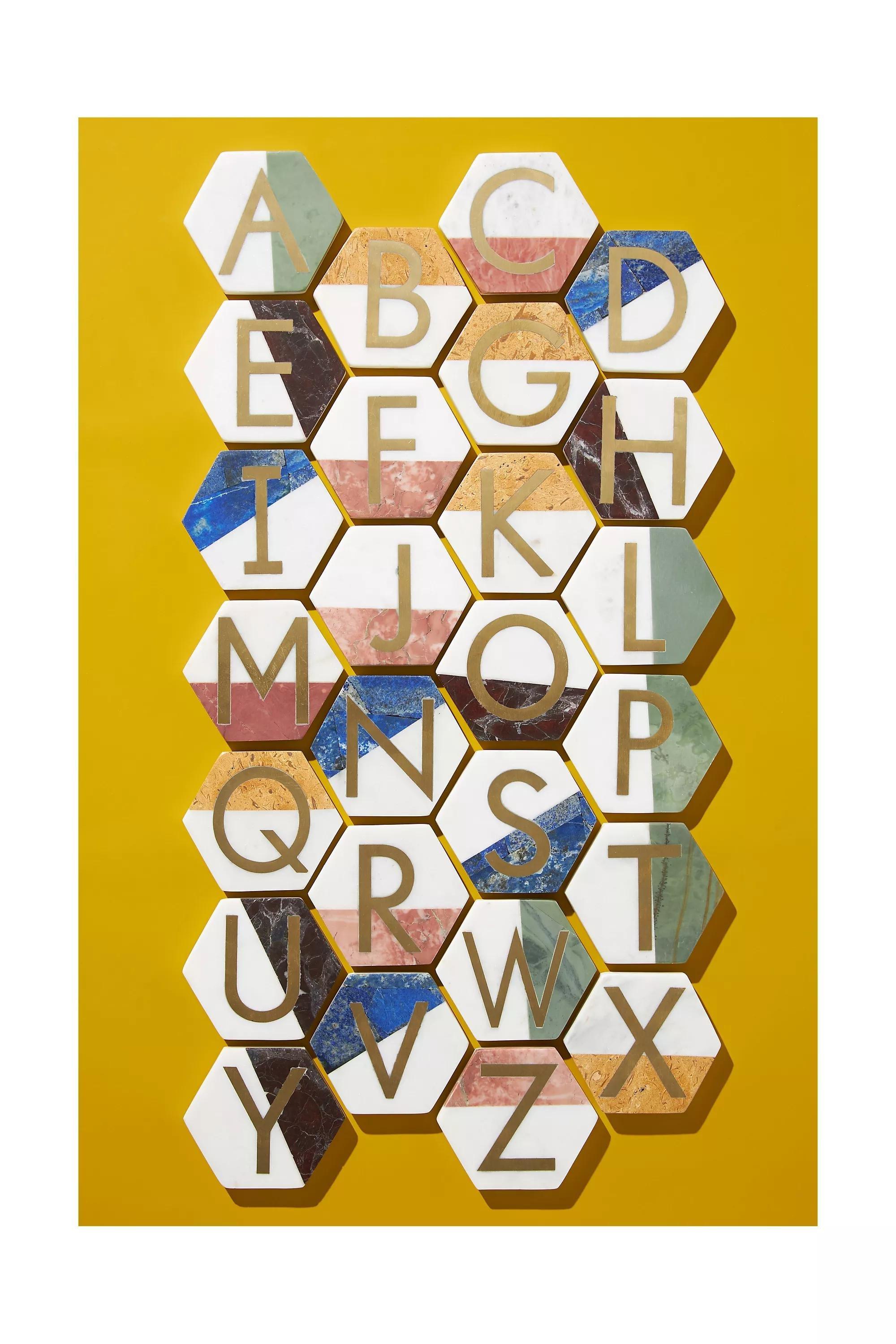 Colourblocked Monogram Coaster, R, , large image number 2