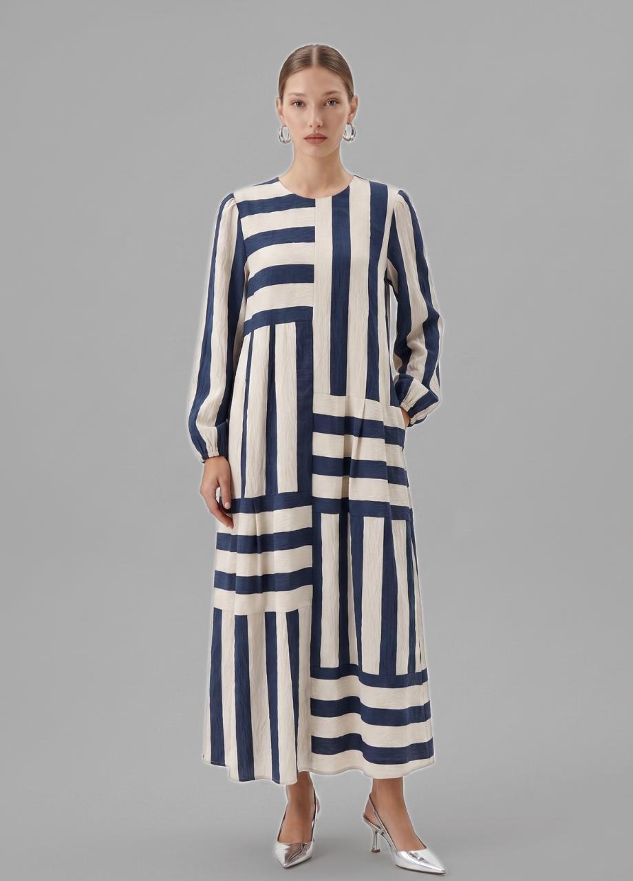Striped Dress, Blue, , medium