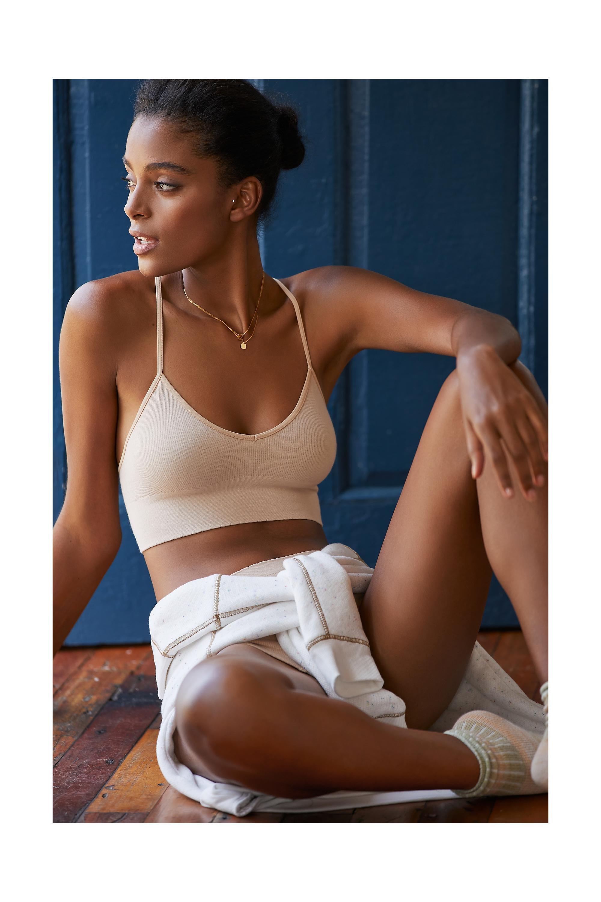Jenny Seamless T-Back Bralette, Beige, , large image number 0
