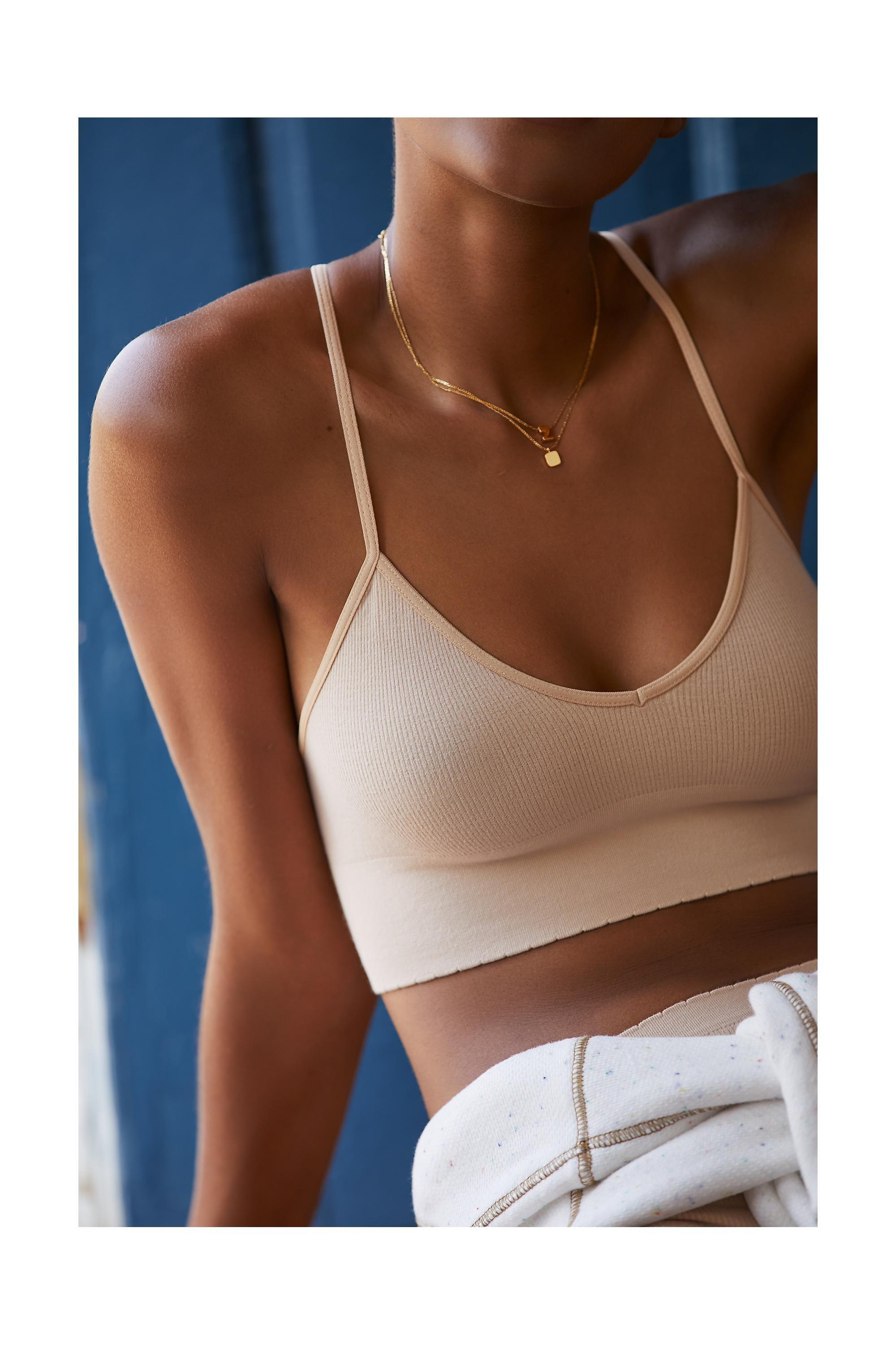Jenny Seamless T-Back Bralette, Beige, , large image number 1