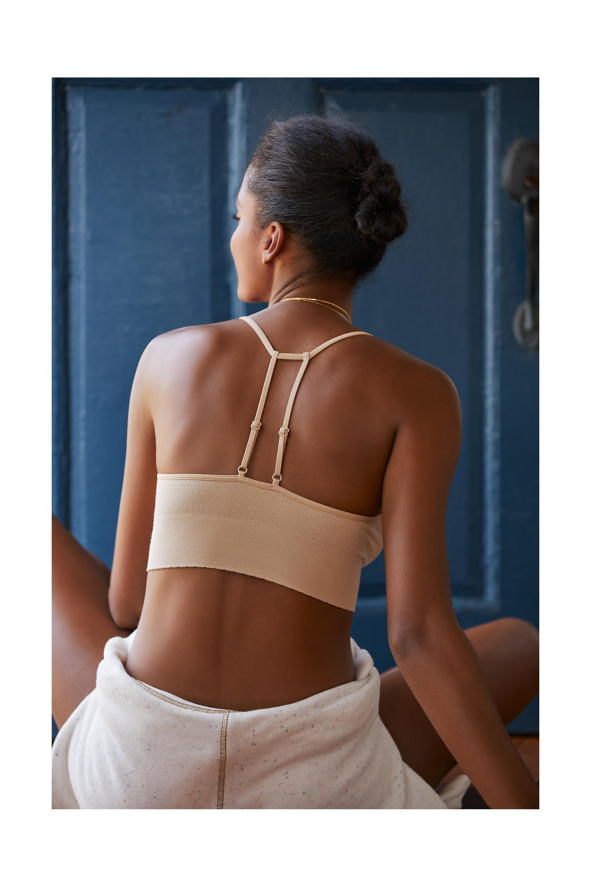 Jenny Seamless T-Back Bralette, Beige, , large image number 2