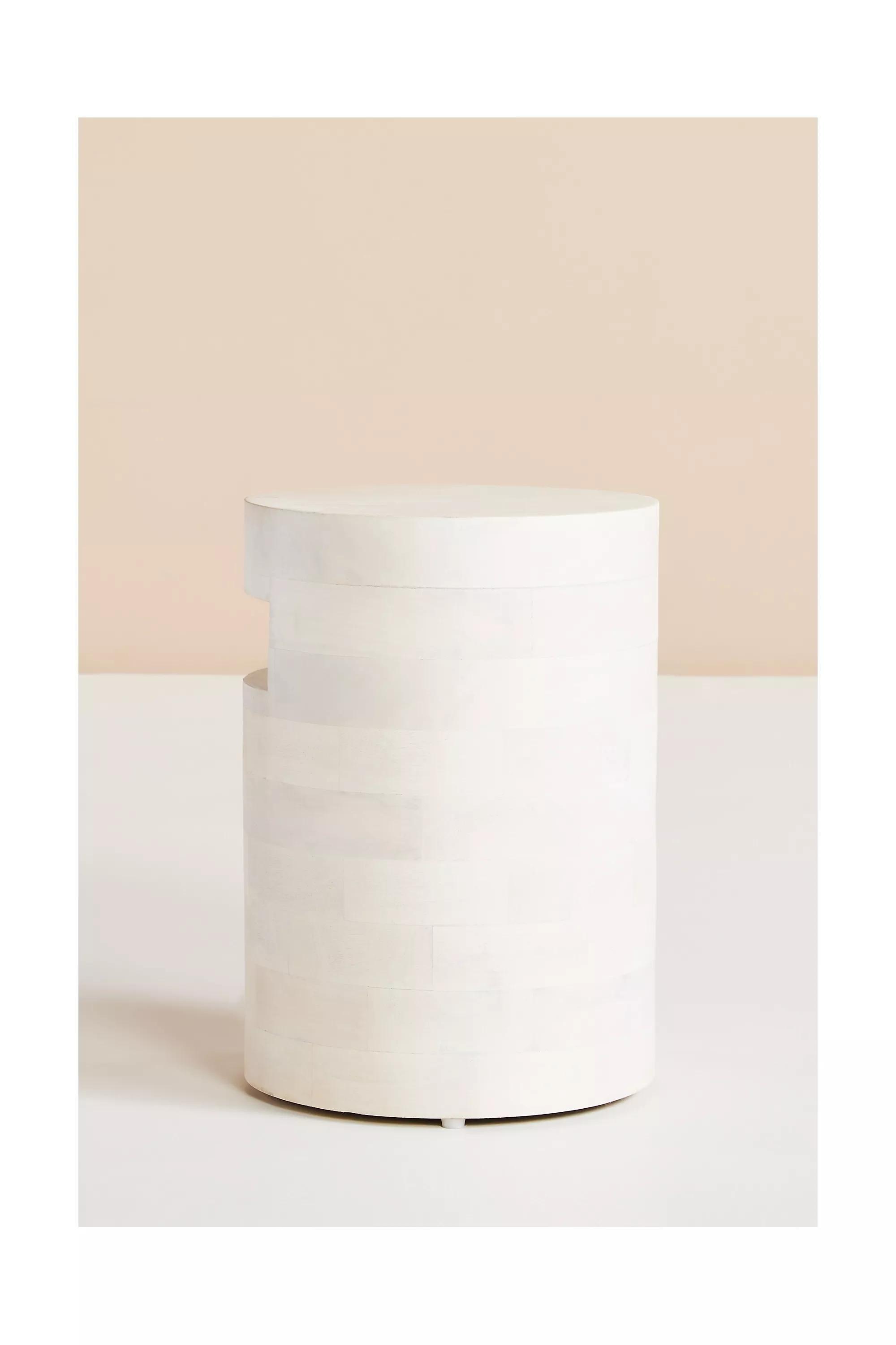 Tribal Carved Side Table, White, , large image number 3