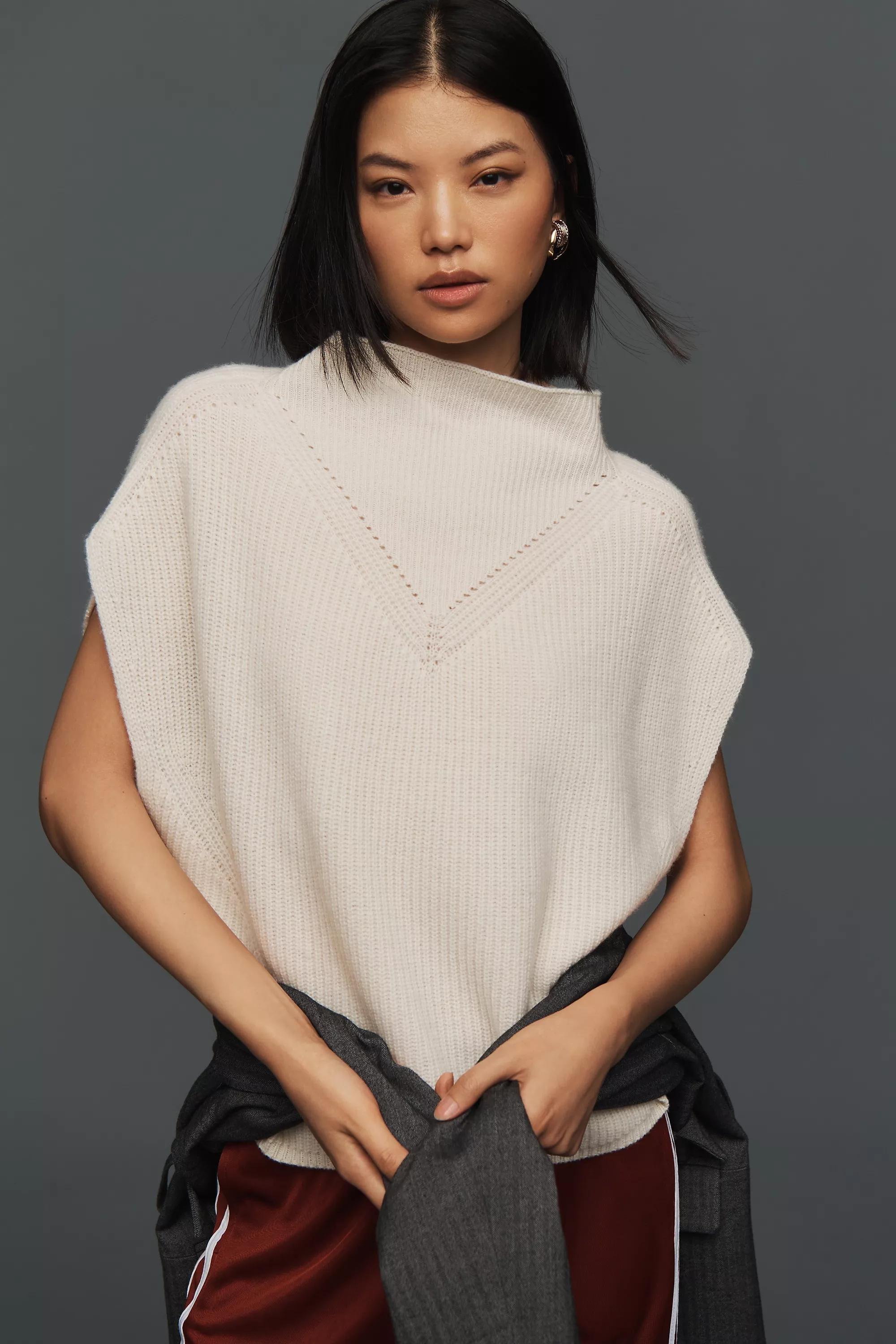 Anthropologie Textured Ribbed Poncho, Creme, , large image number 0